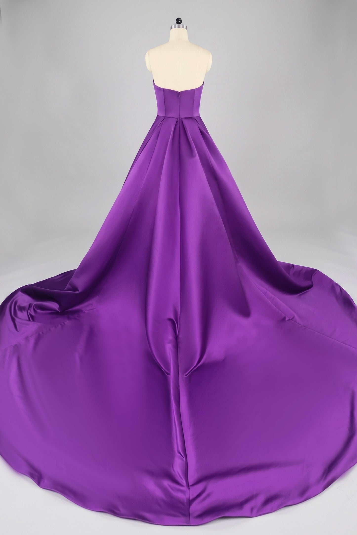A-Line Court Train Satin Wedding Dress CW3502