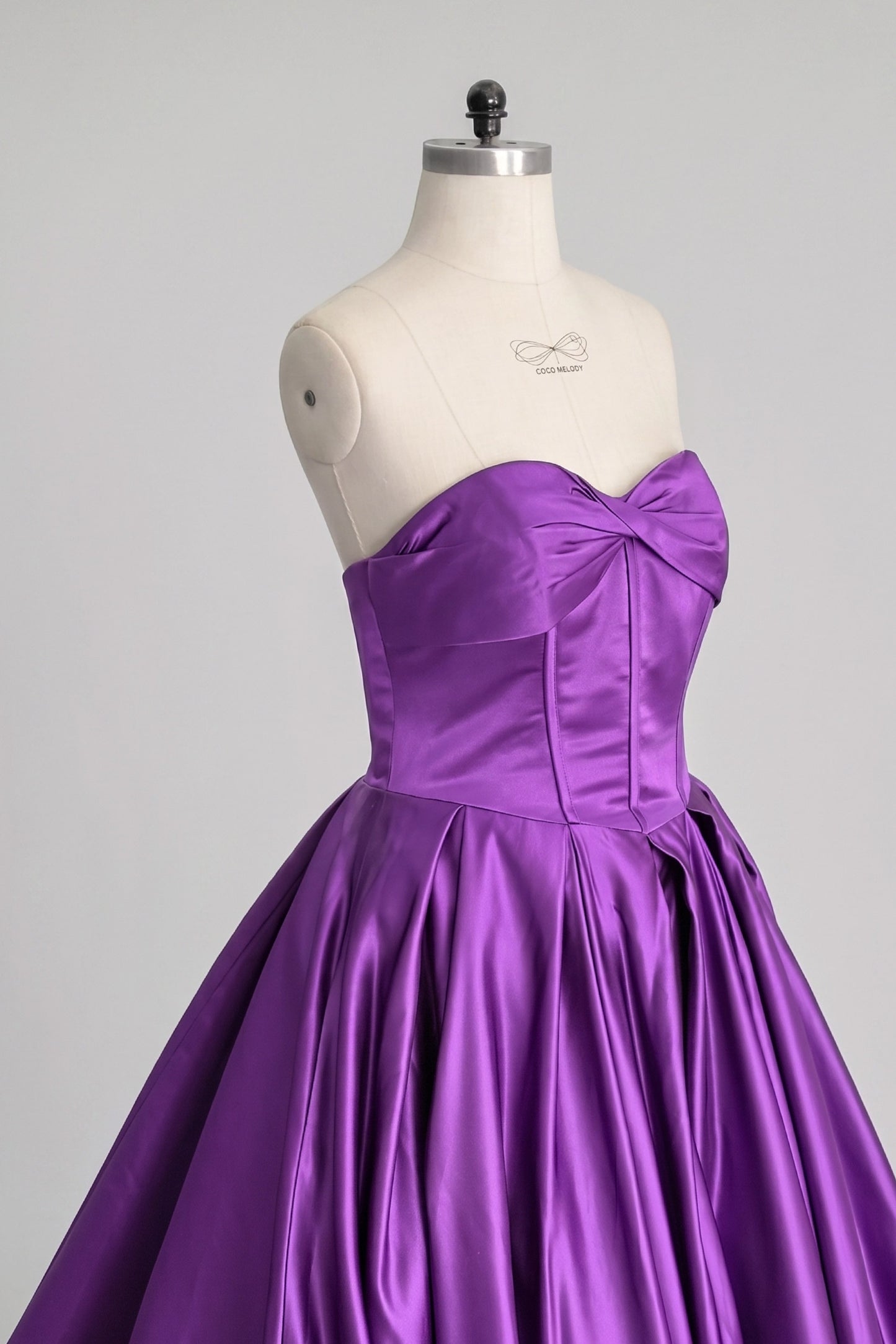 A-Line Court Train Satin Wedding Dress CW3502