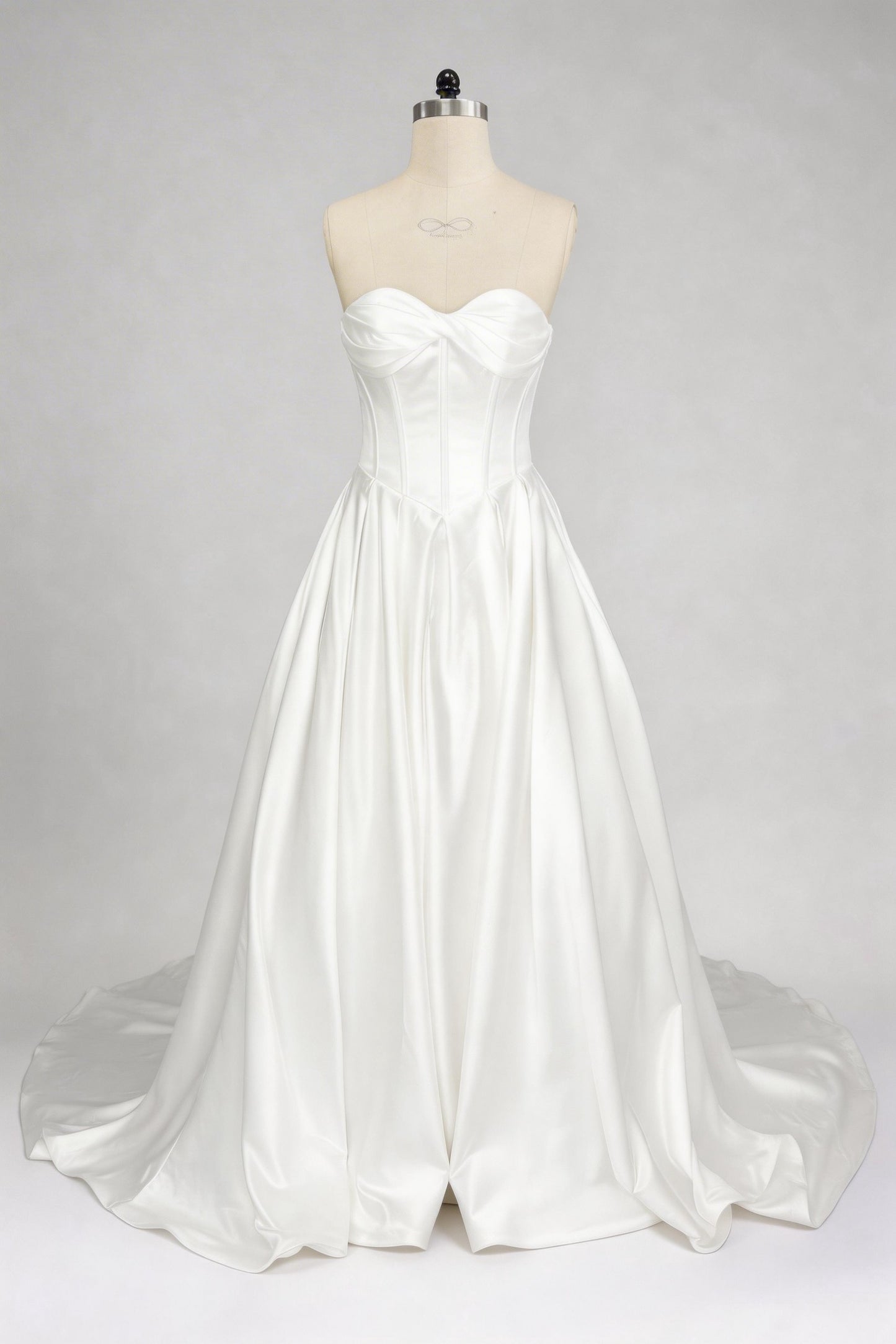 A-Line Court Train Satin Wedding Dress CW3502