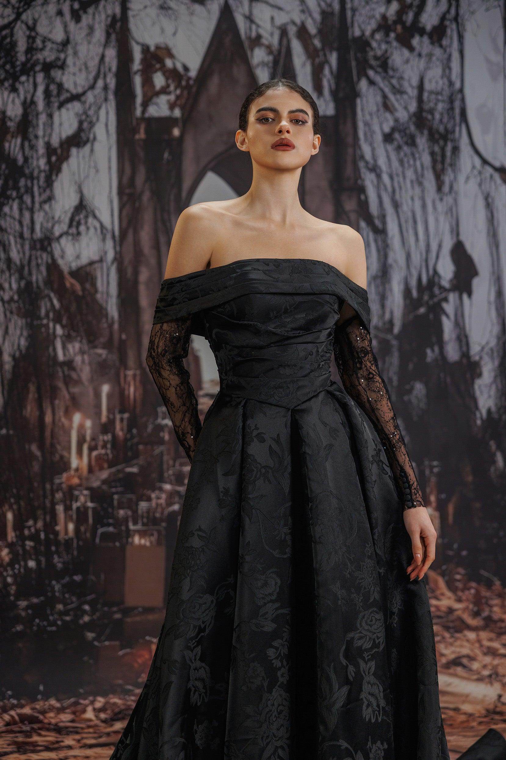 COCOMELODY A Bold Statement Of Love Timeless Black Wedding Dress Beauty Long Sleeves CW3526, 45 Days / Black / US22-UK24-EUR52 COCOMELODY A Bold Statement Of Love Timeless Black Wedding Dress Beauty Long Sleeves CW3526, 45 Days / Black / US22-UK24-EUR52