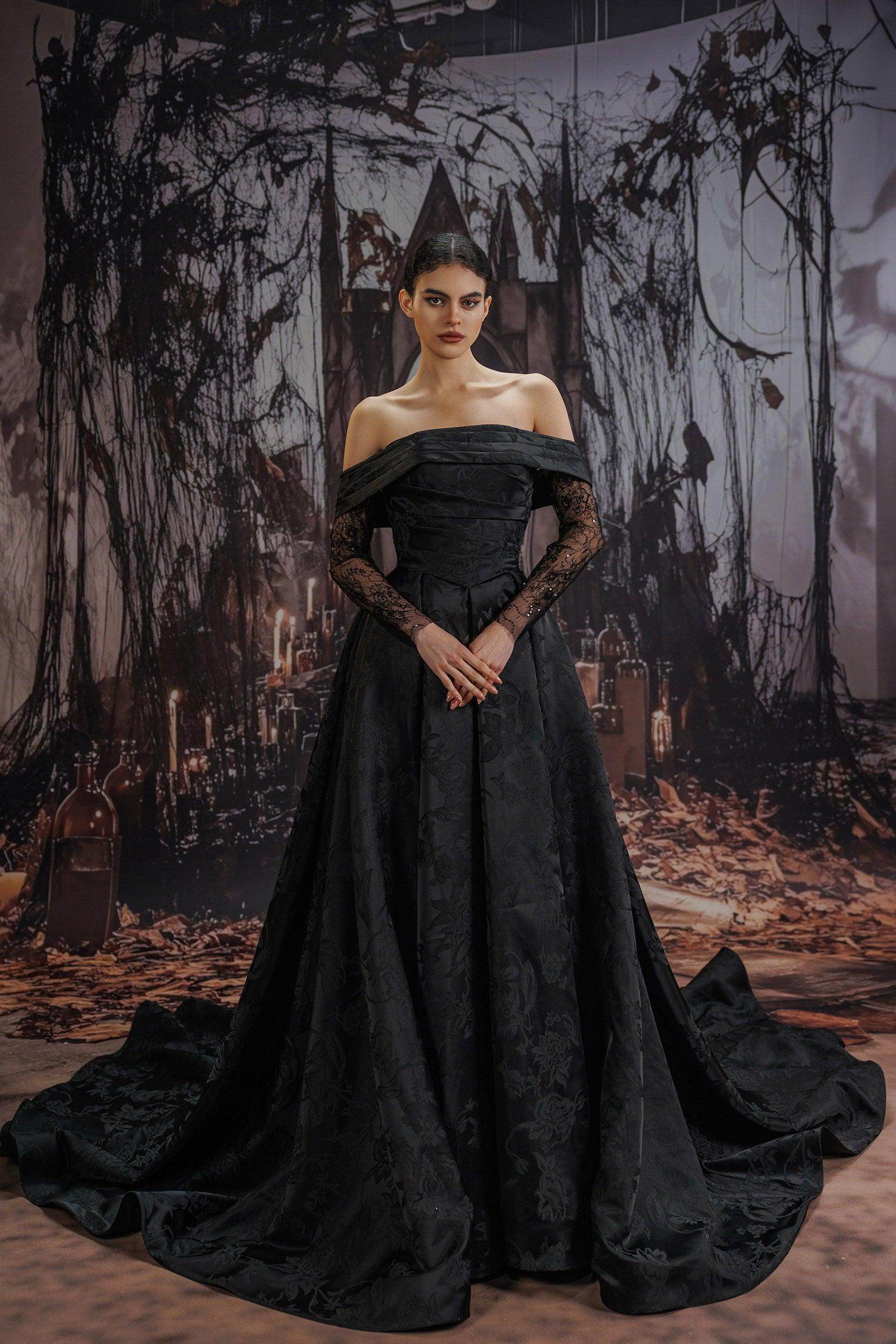 Off The Shoulder Court Train Gown