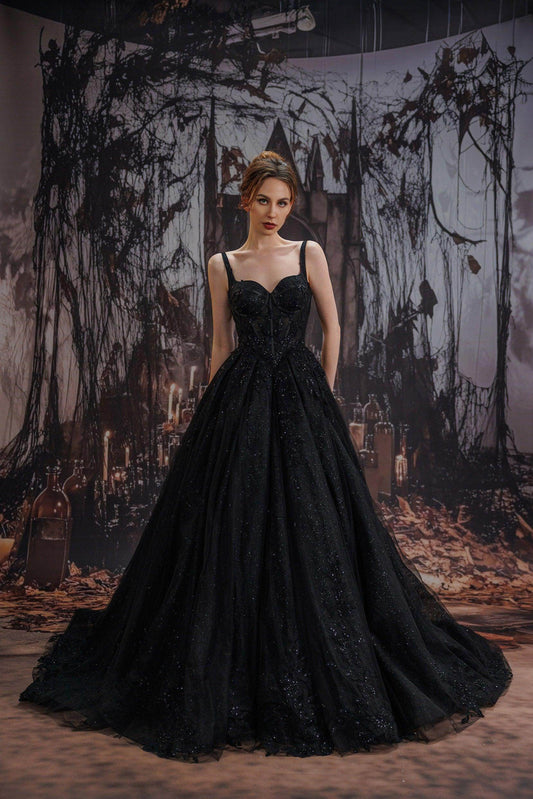 Gothic Black Wedding Dresses COCOMELODY Gothic Black Wedding Dresses COCOMELODY
