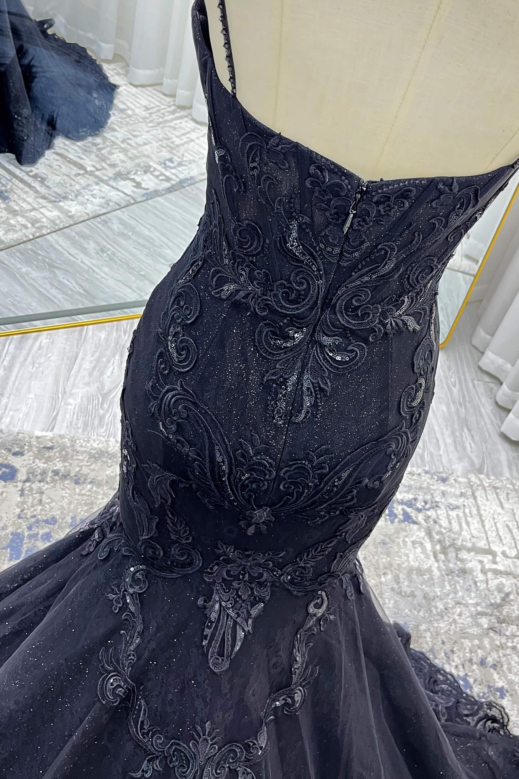 Trumpet-Mermaid Court Train Glitter Tulle Wedding Dress CW3529 - COCOMELODY