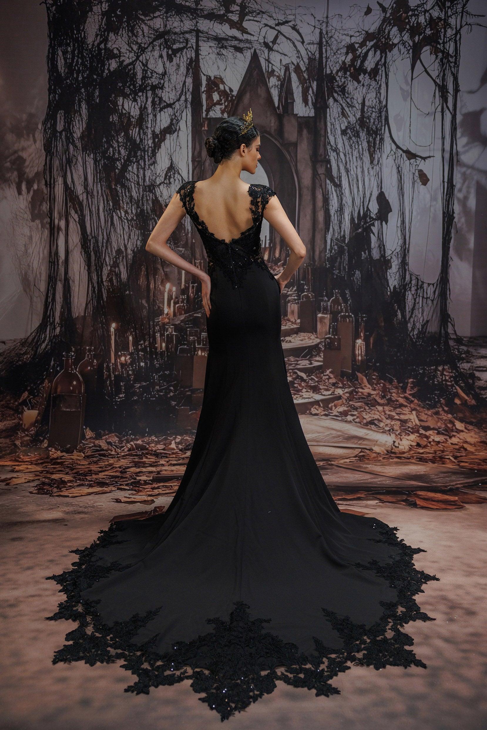 Trumpet-Mermaid Chapel Train Stretch Satin Lace Wedding Dress CW3530 - COCOMELODY