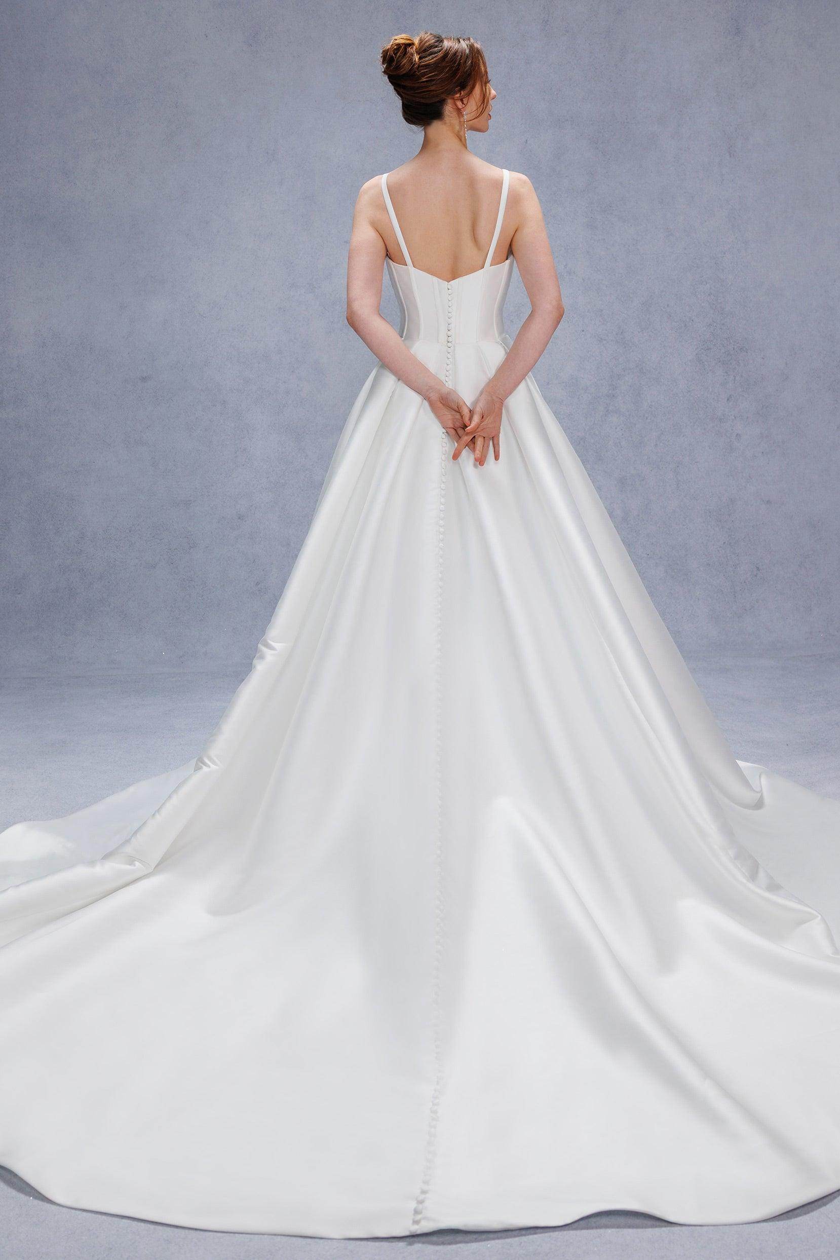COCOMELODY A-Line Court Train Mikado Simple Wedding Dresses CW3534, 45 Days / Ivory / US4-UK6-EUR34 COCOMELODY A-Line Court Train Mikado Simple Wedding Dresses CW3534, 45 Days / Ivory / US4-UK6-EUR34