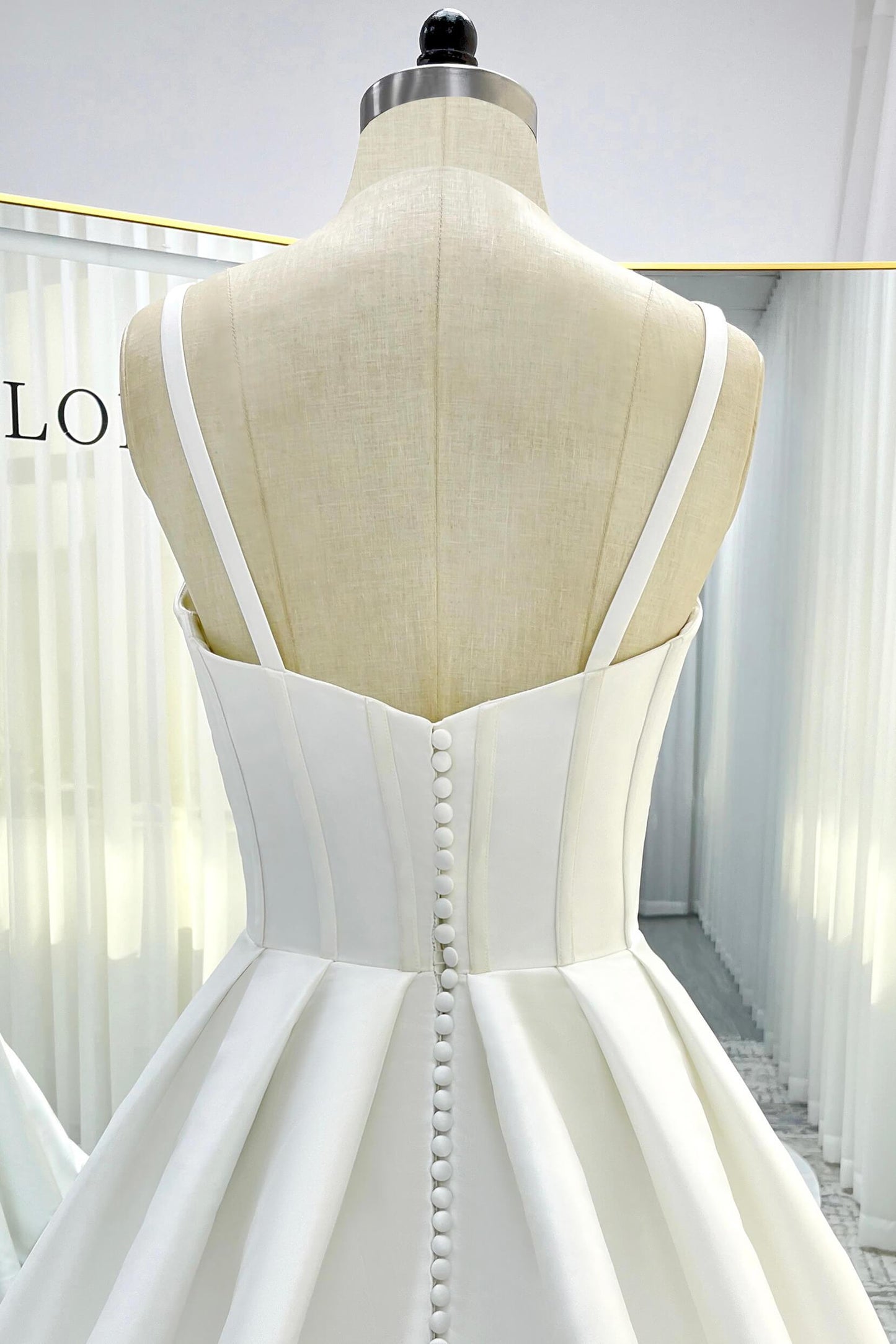 A-Line Court Train Mikado Wedding Dress CW3534 - COCOMELODY