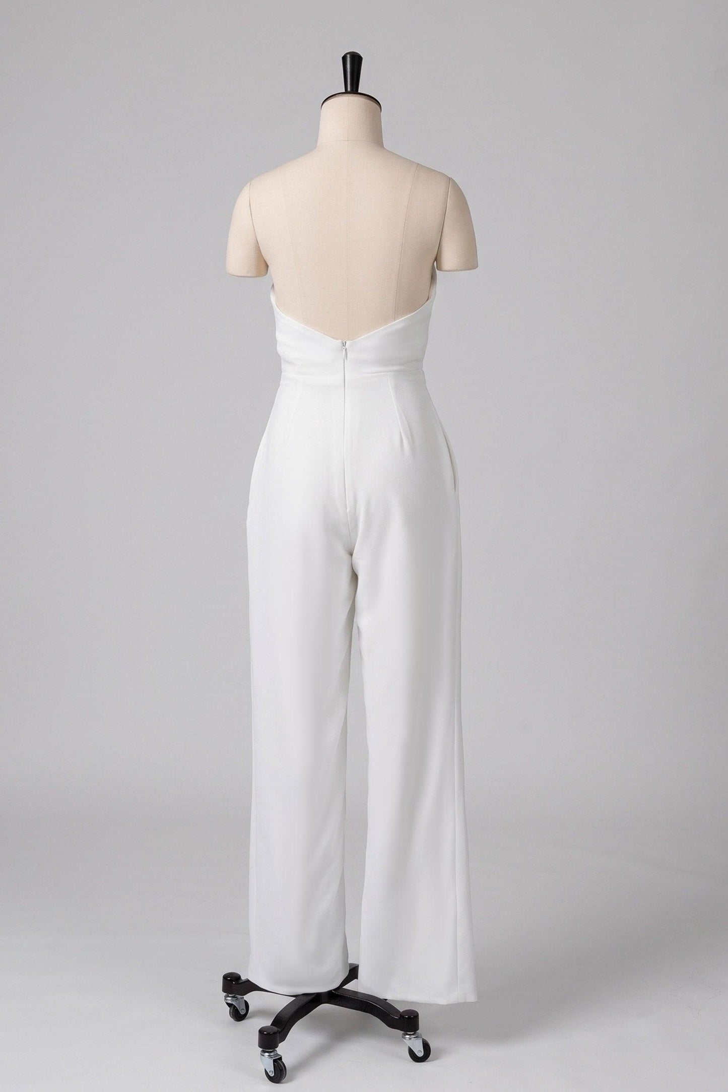 Strapless Floor Length Elastic Cloth Wedding Jumpsuit CW3570 - 20 Days / Ivory / US0-UK2-EUR30 - COCOMELODY