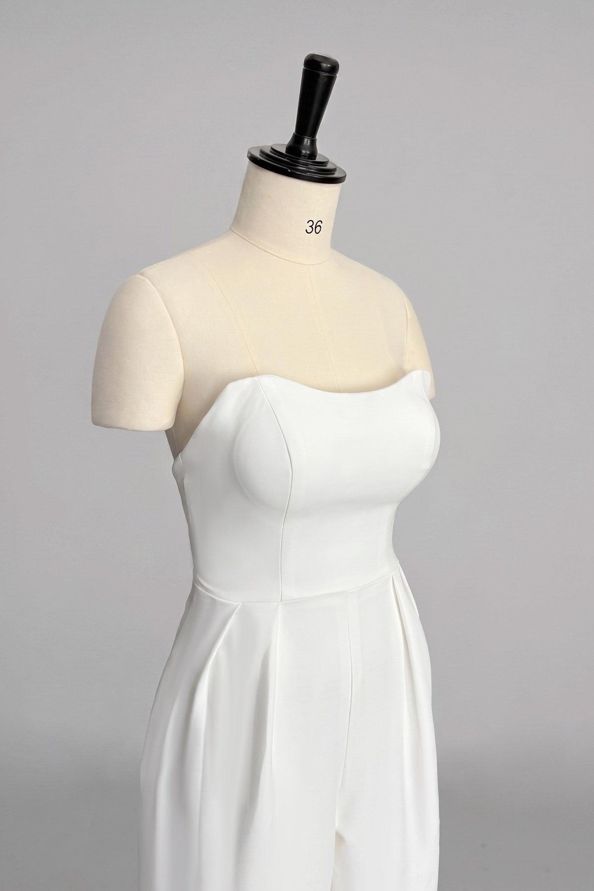 Strapless Floor Length Elastic Cloth Wedding Jumpsuit CW3570 - 20 Days / Ivory / US0-UK2-EUR30 - COCOMELODY