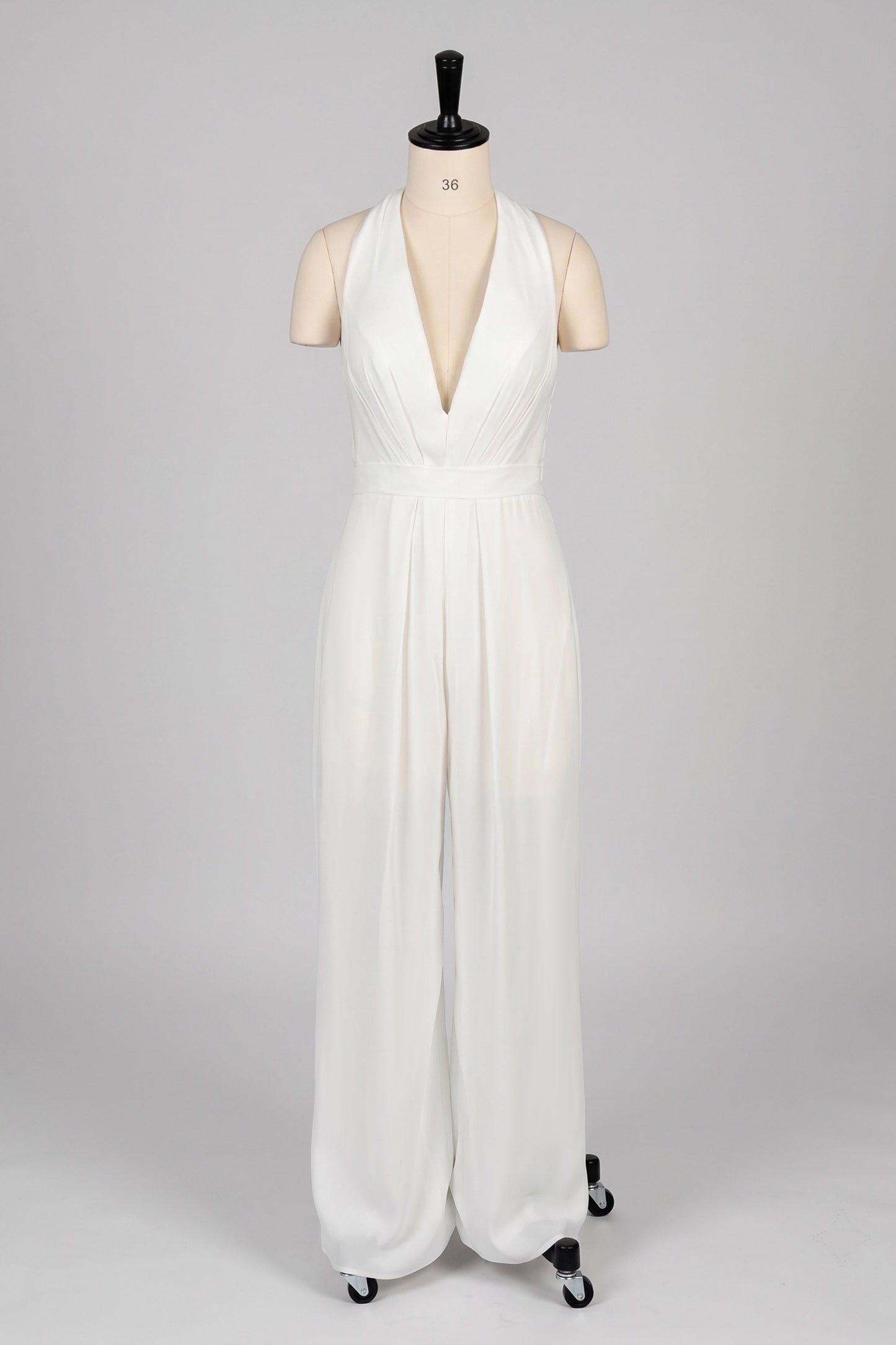 Halter Floor Length Chiffon Wedding Jumpsuit CW3577CR
