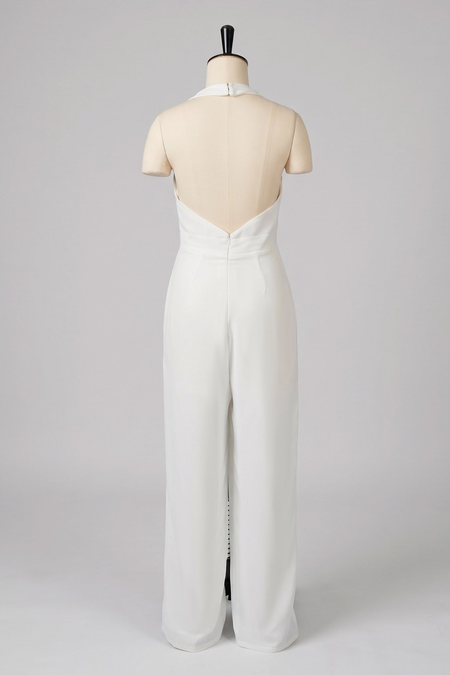 Halter Floor Length Chiffon Wedding Jumpsuit CW3577CR