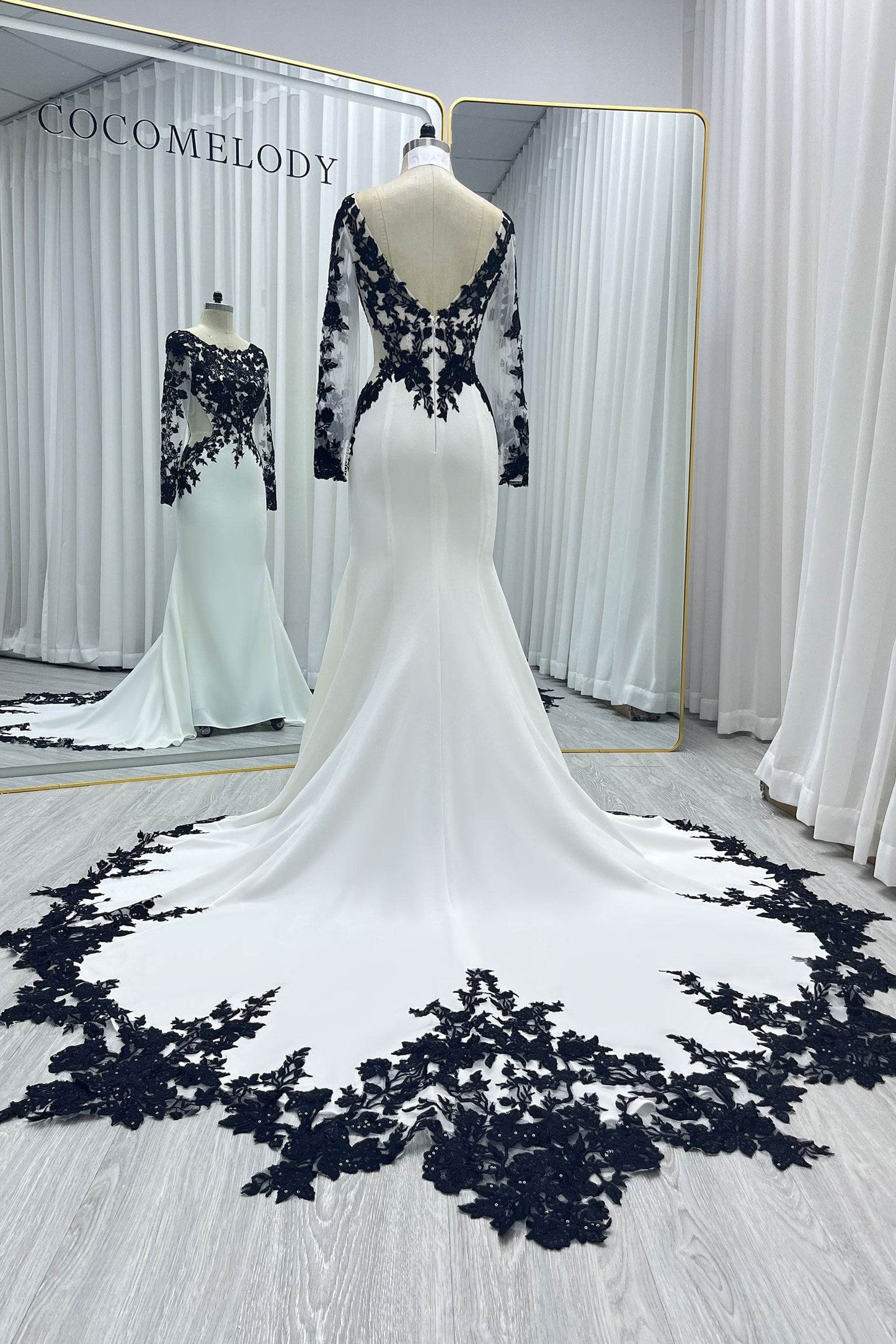 Trumpet-Mermaid Chapel Train Elastic Satin Wedding Dress CW3586