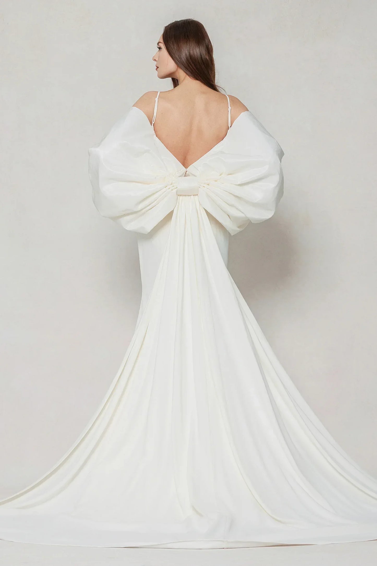 Trumpet-Mermaid Sweep-Brush Train Stretch Satin Wedding Dress CW3594 - COCOMELODY