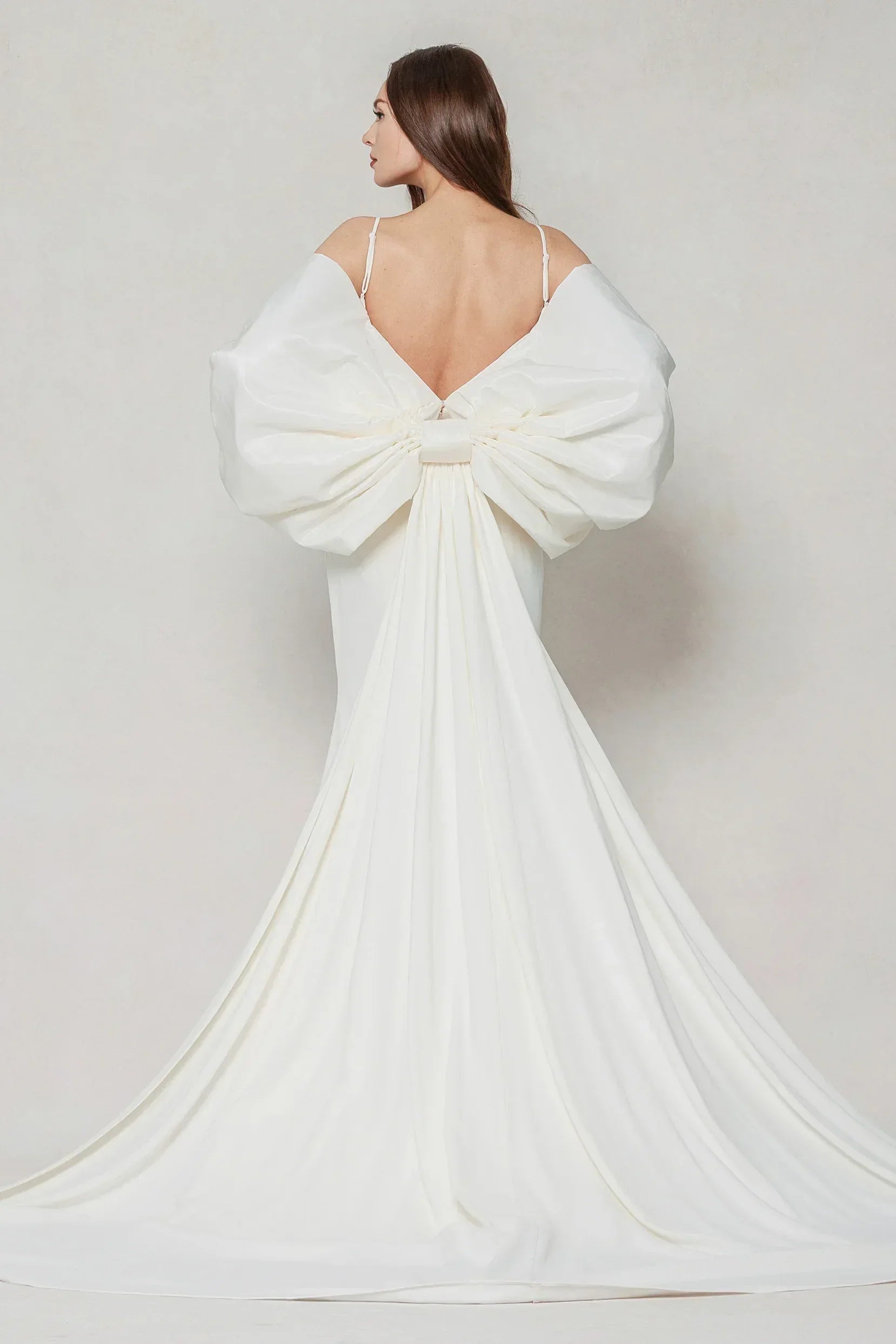 Trumpet-Mermaid Sweep-Brush Train Stretch Satin Wedding Dress CW3594 - COCOMELODY