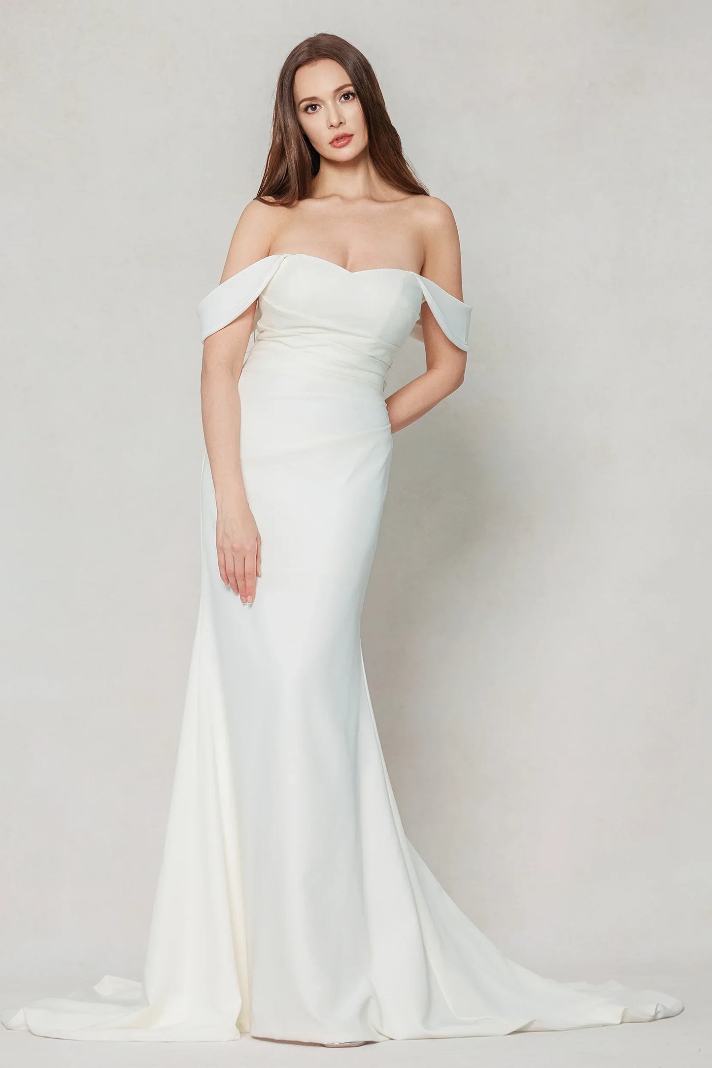 Trumpet-Mermaid Court Train Stretch Satin Wedding Dress CW3604 - COCOMELODY