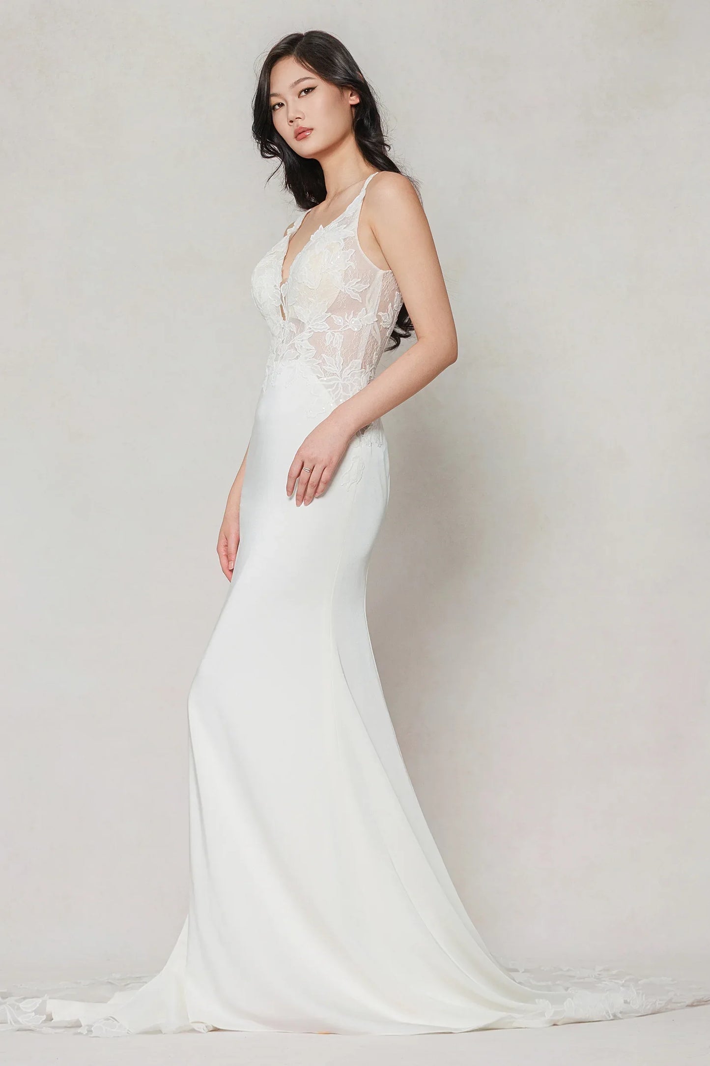 Trumpet-Mermaid Chapel Train Stretch Satin Wedding Dress CW3607 - COCOMELODY