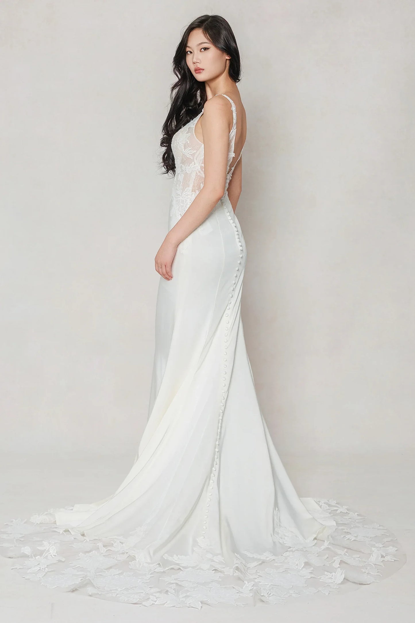 Trumpet-Mermaid Chapel Train Stretch Satin Wedding Dress CW3607 - COCOMELODY