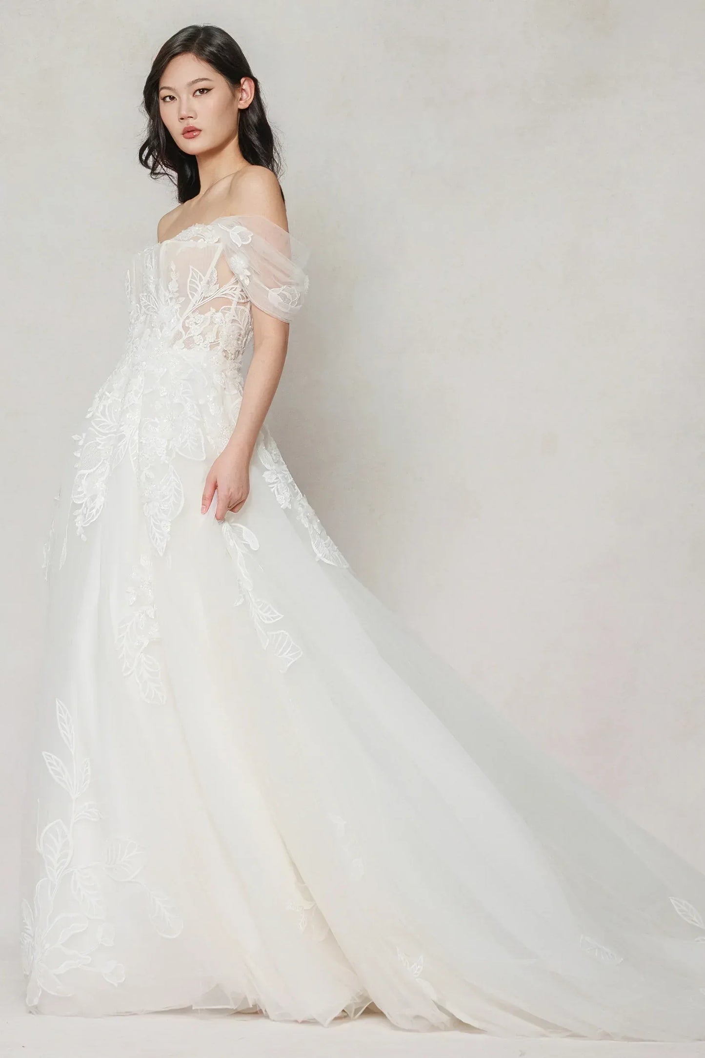 A-Line Court Train Tulle Wedding Dress CW3614 - COCOMELODY