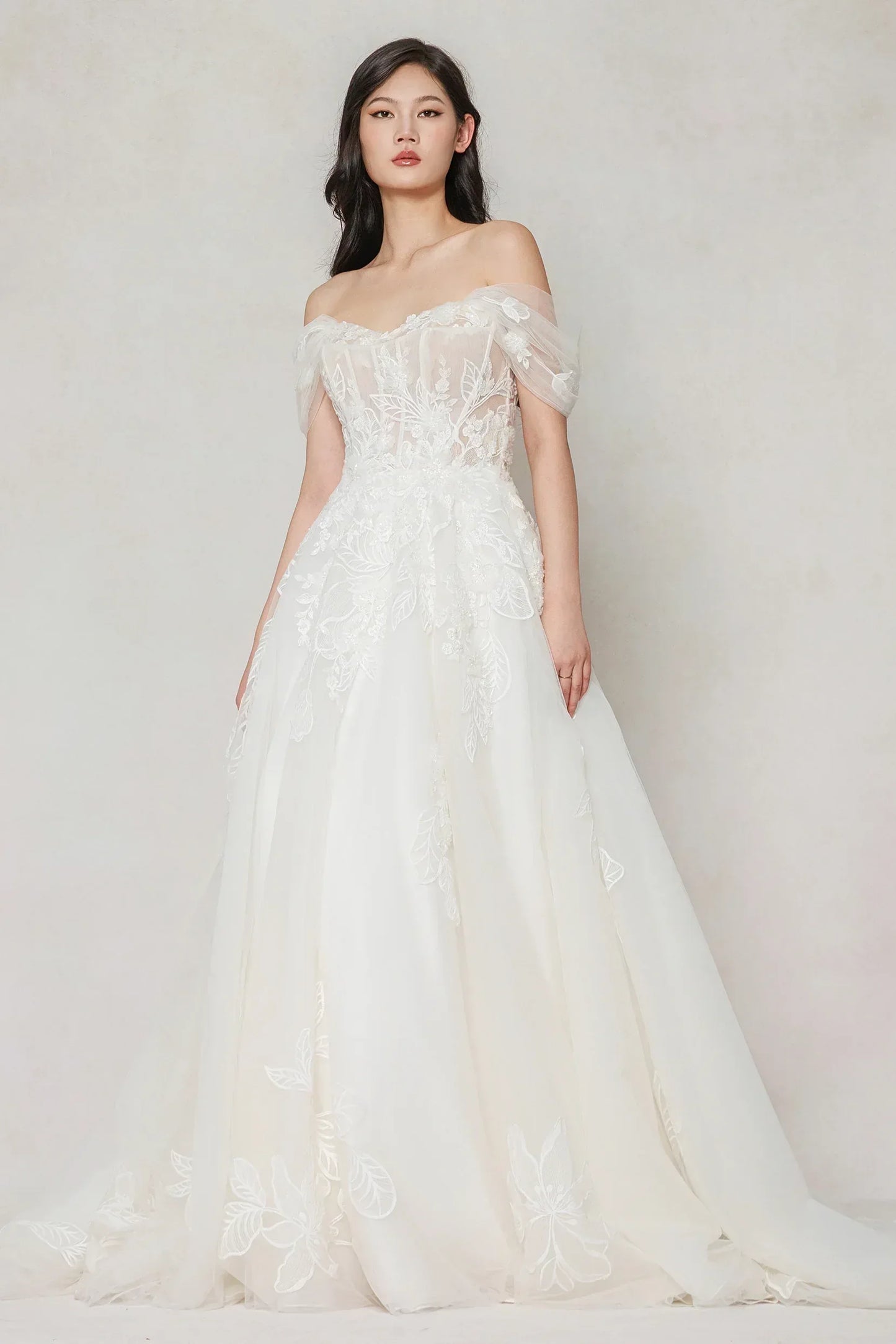A-Line Court Train Tulle Wedding Dress CW3614 - COCOMELODY