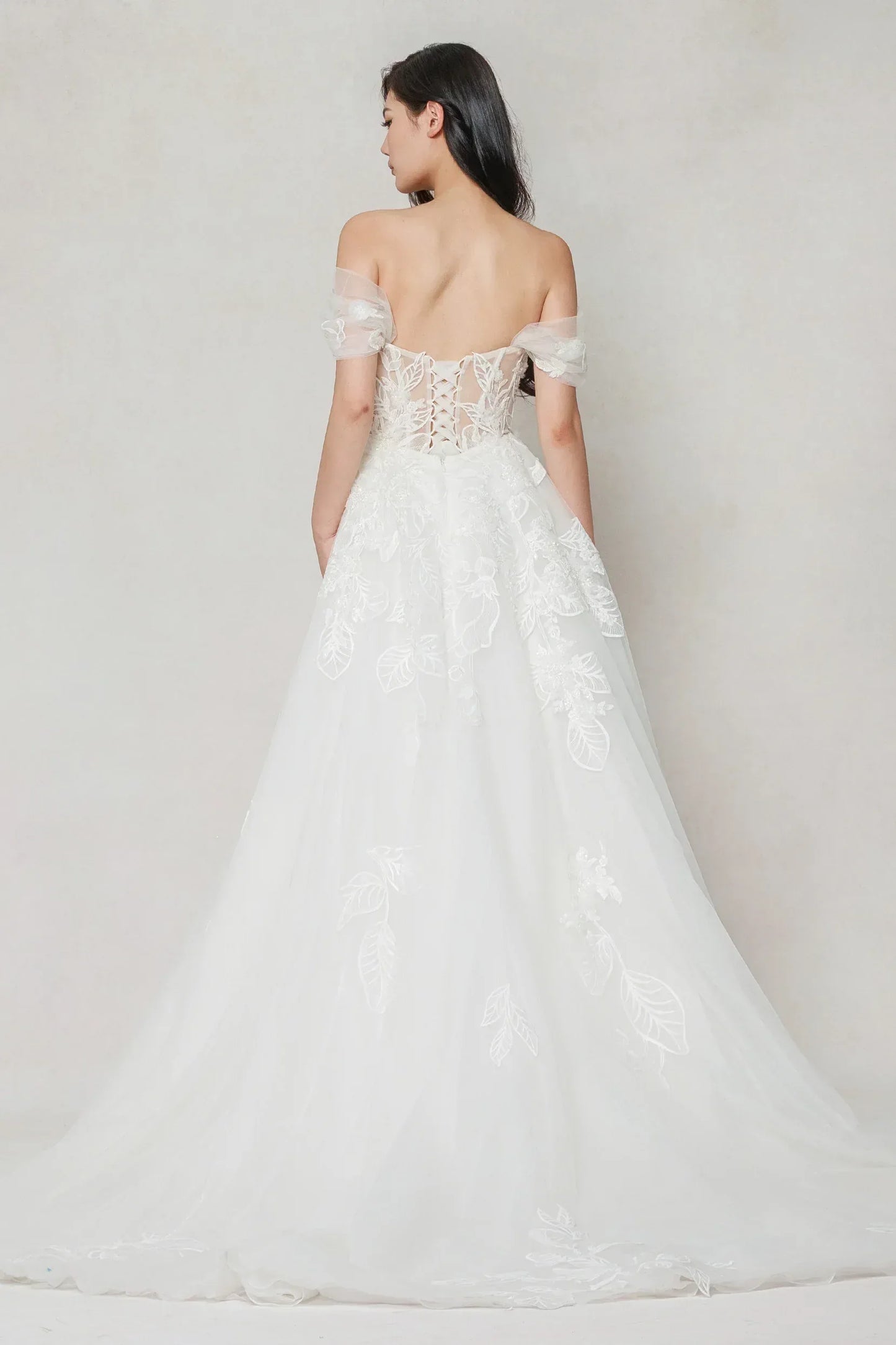 A-Line Court Train Tulle Wedding Dress CW3614 - COCOMELODY