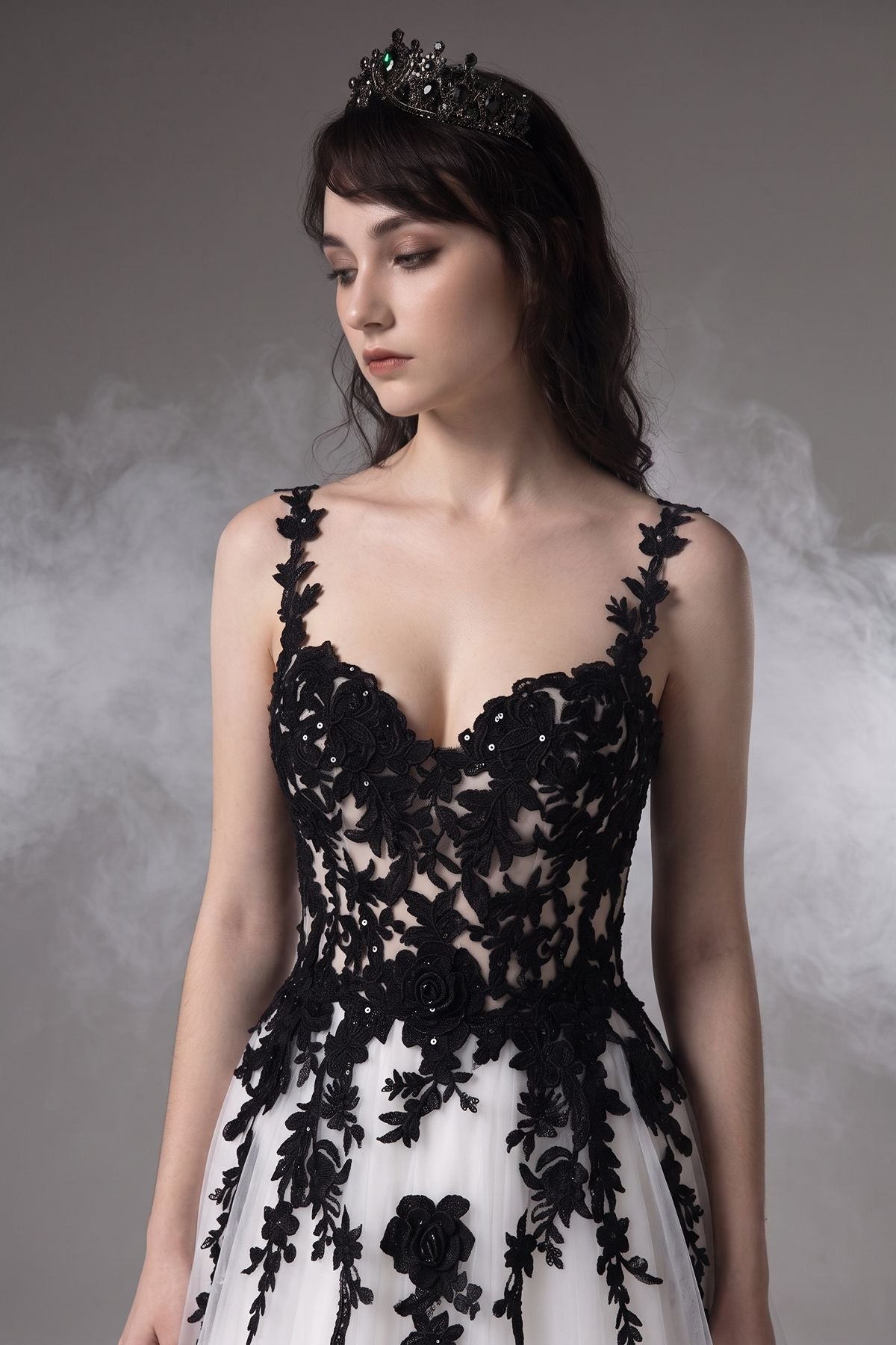 A-Line Court Train Tulle Wedding Dress CW3652