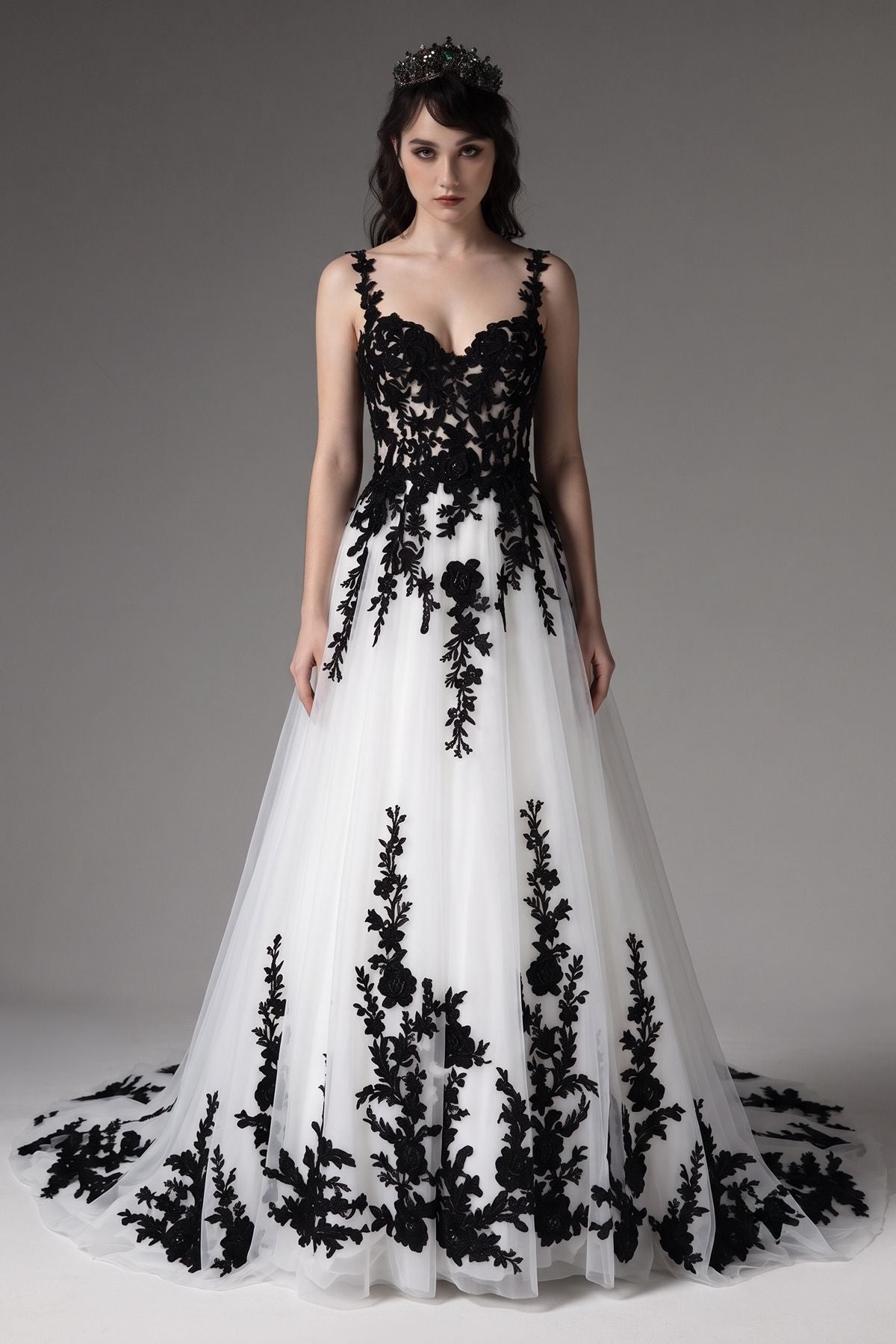 A-Line Court Train Tulle Wedding Dress CW3652