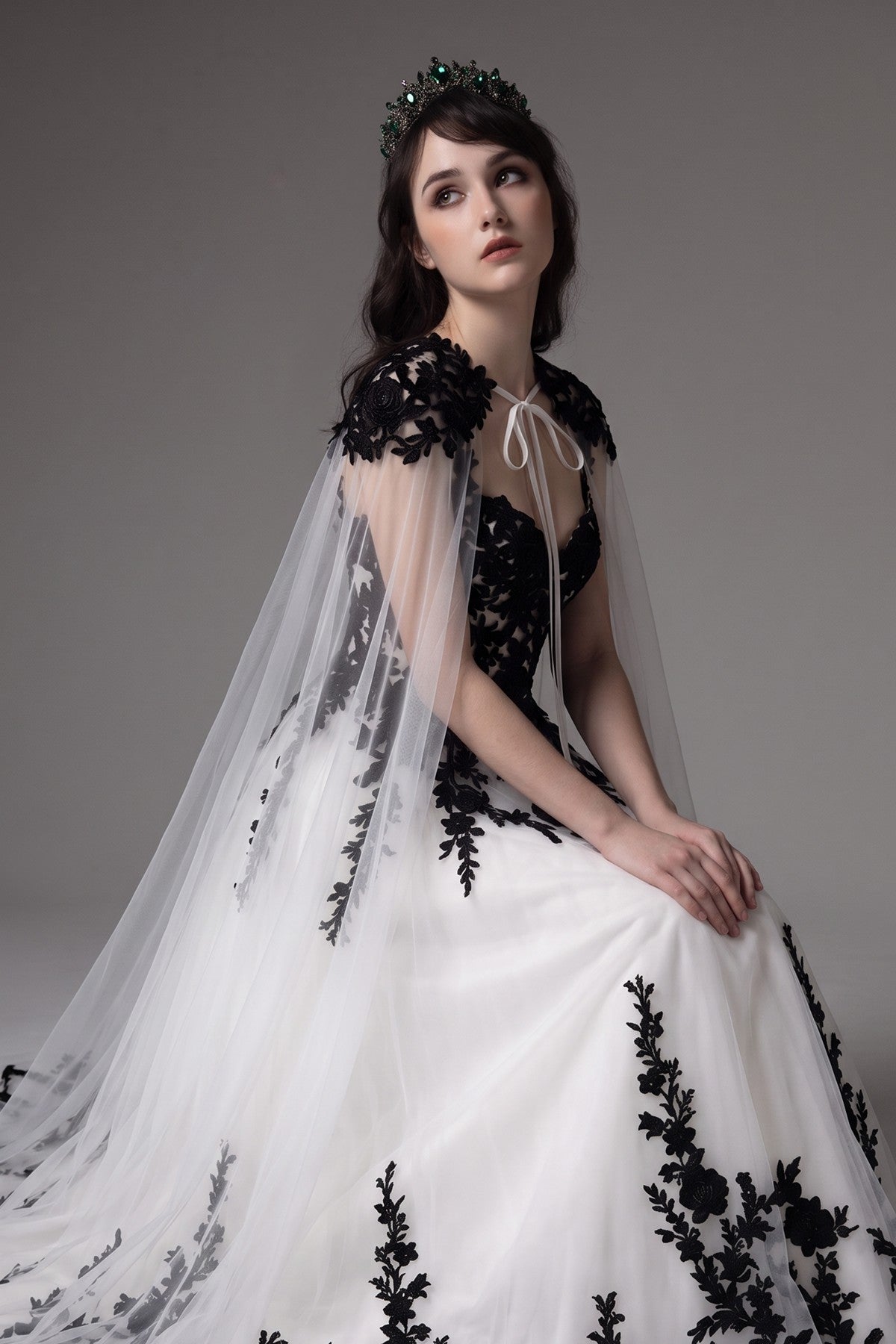 A-Line Court Train Tulle Wedding Dress CW3652