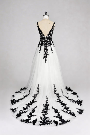 A-Line Court Train Tulle Wedding Dress CW3652