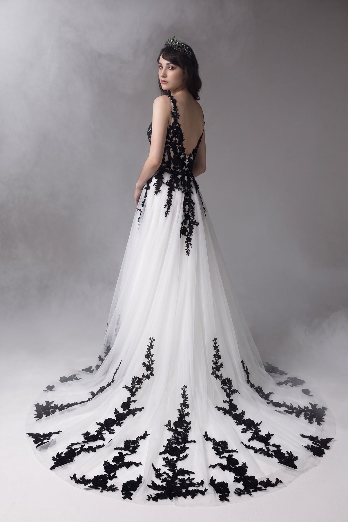 A-Line Court Train Tulle Wedding Dress CW3652