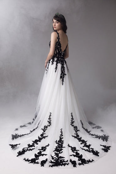 A-Line Court Train Tulle Wedding Dress CW3652