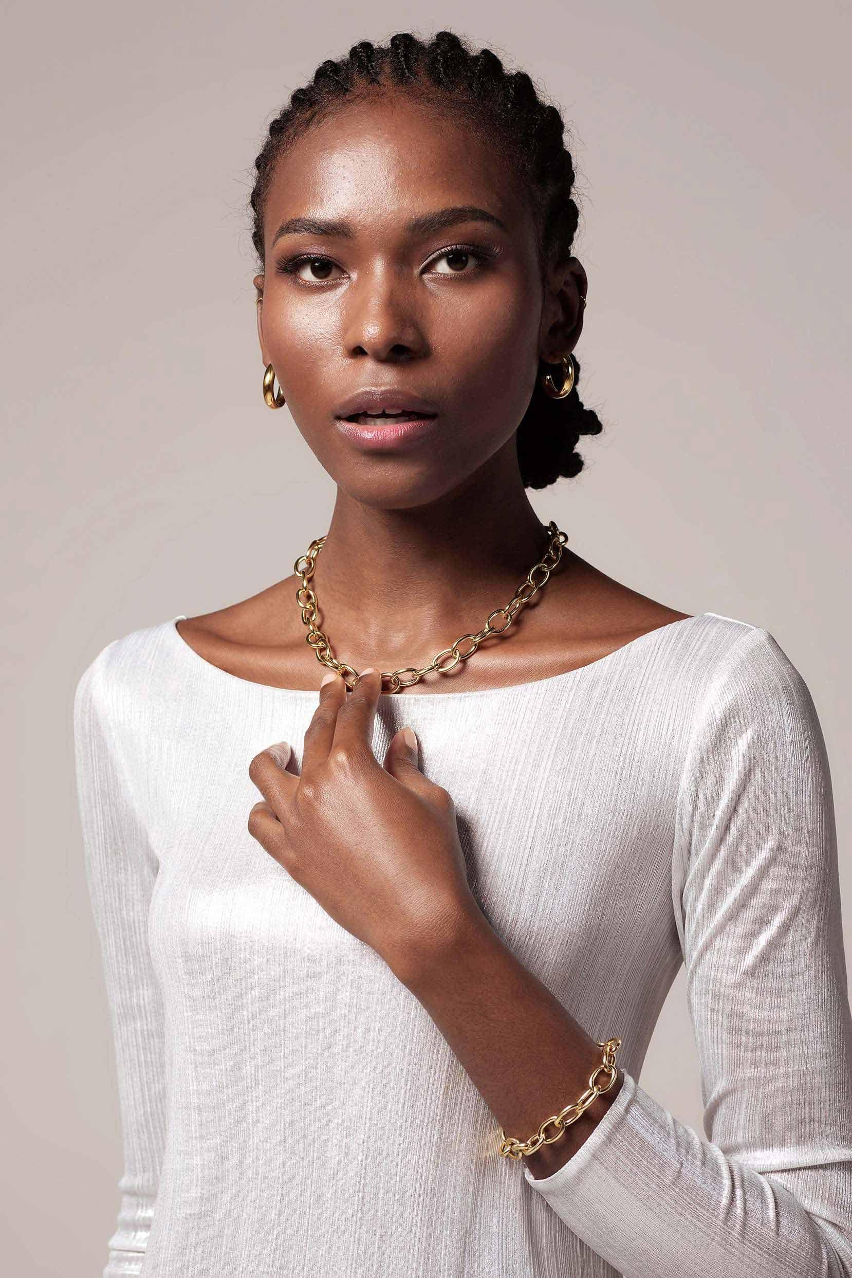 Yellow Gold Plated Necklaces CX0013 - COCOMELODY