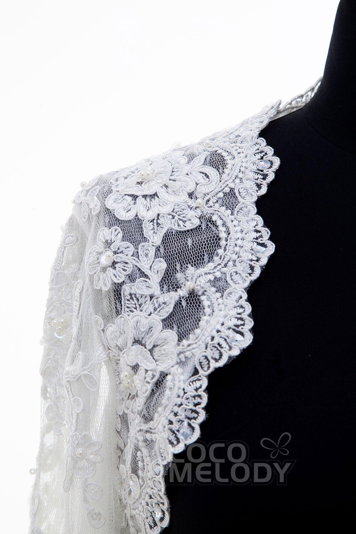 Gorgeous Ivory Lace Long Sleeve Wedding Jacket CX0015008