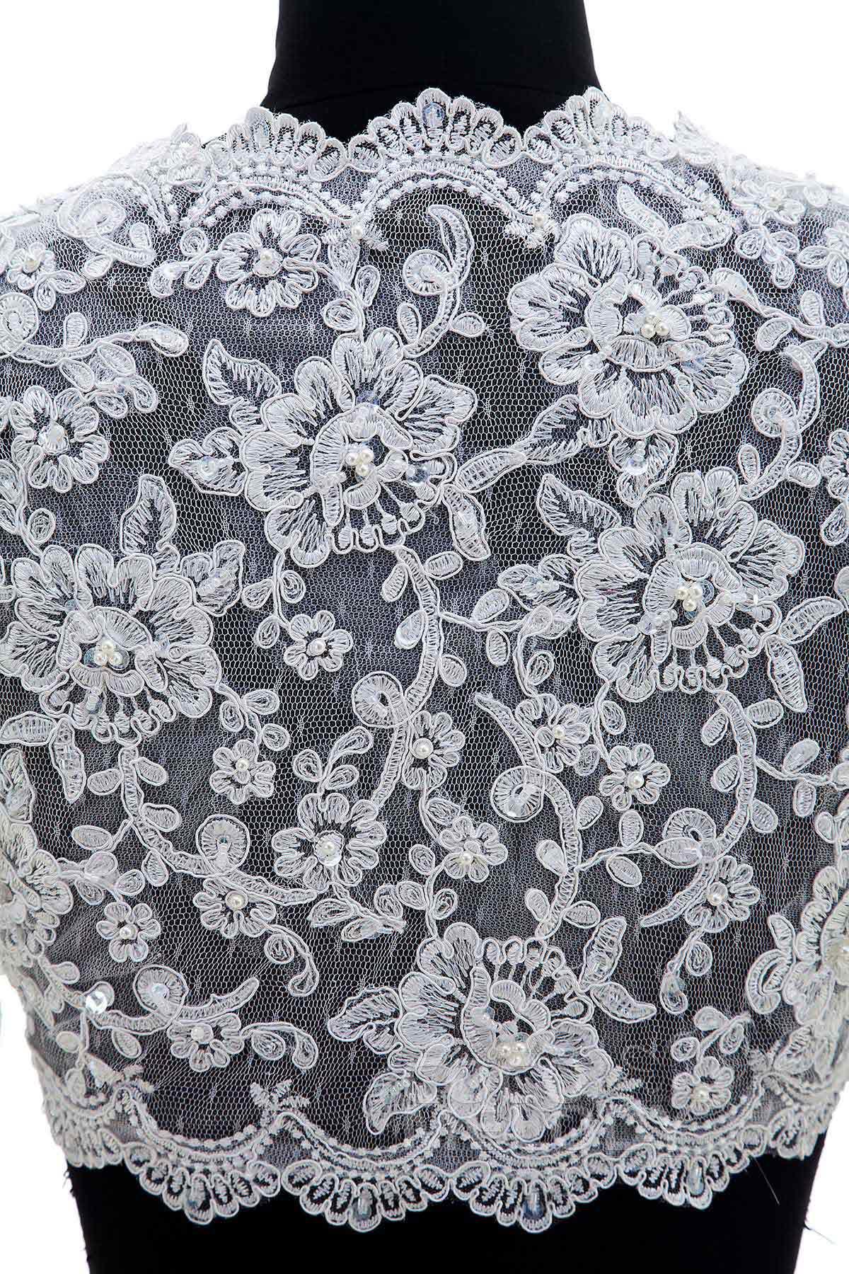 Gorgeous Ivory Lace Long Sleeve Wedding Jacket CX0015008 - COCOMELODY
