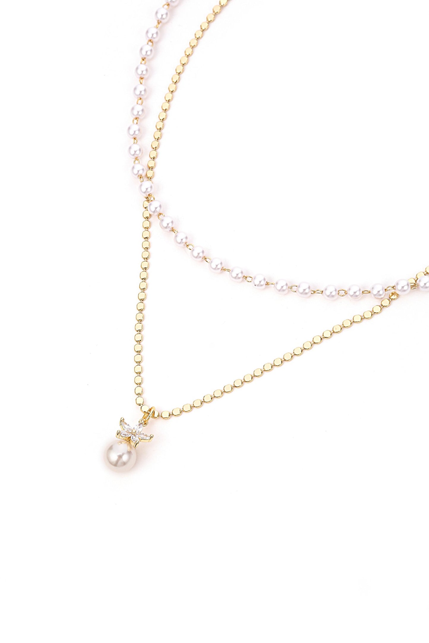 Alloy Necklaces with Imitation Pearl CX0026
