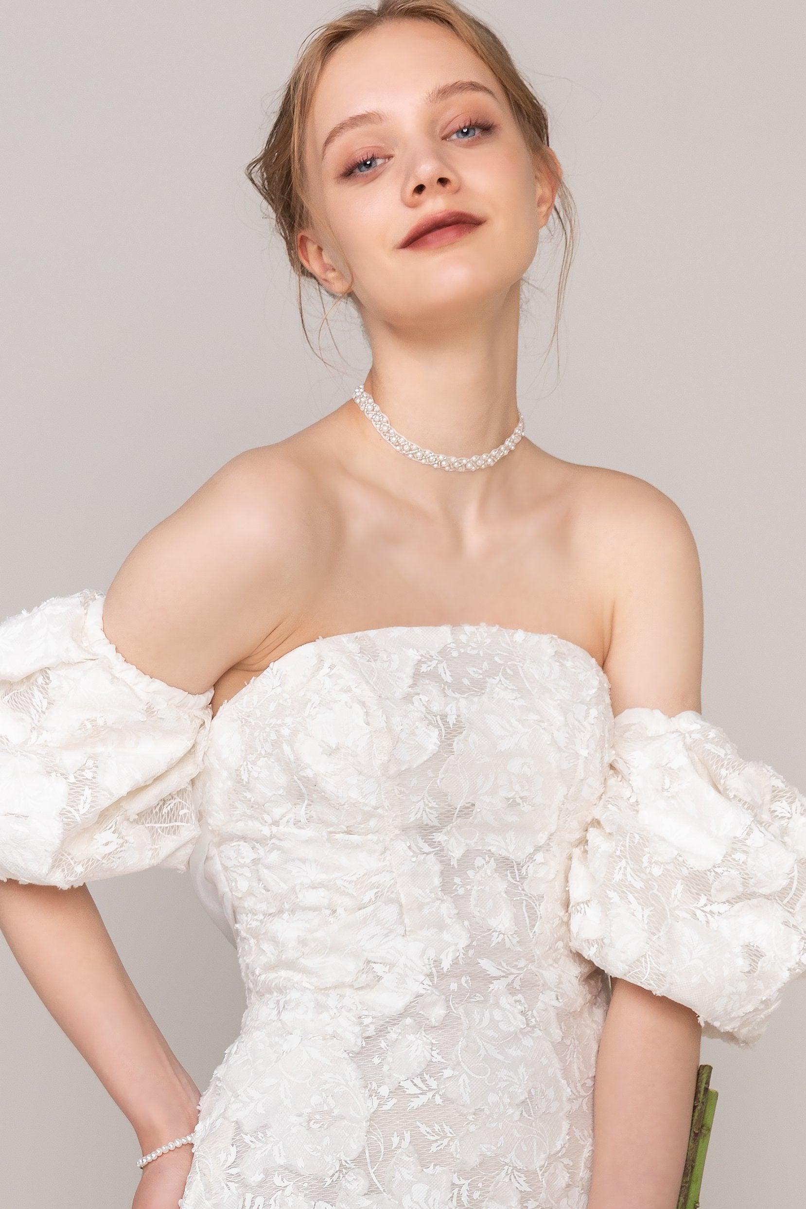 Tulle Necklaces with Pearl CX0035 - COCOMELODY