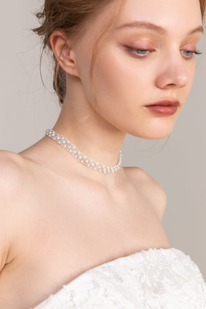 Tulle Necklaces with Pearl CX0035