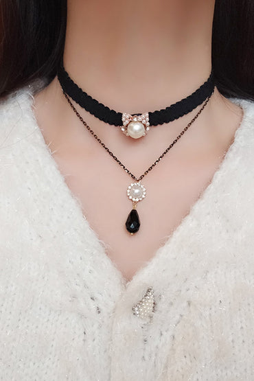Alloy Necklaces with Pearl CX0042