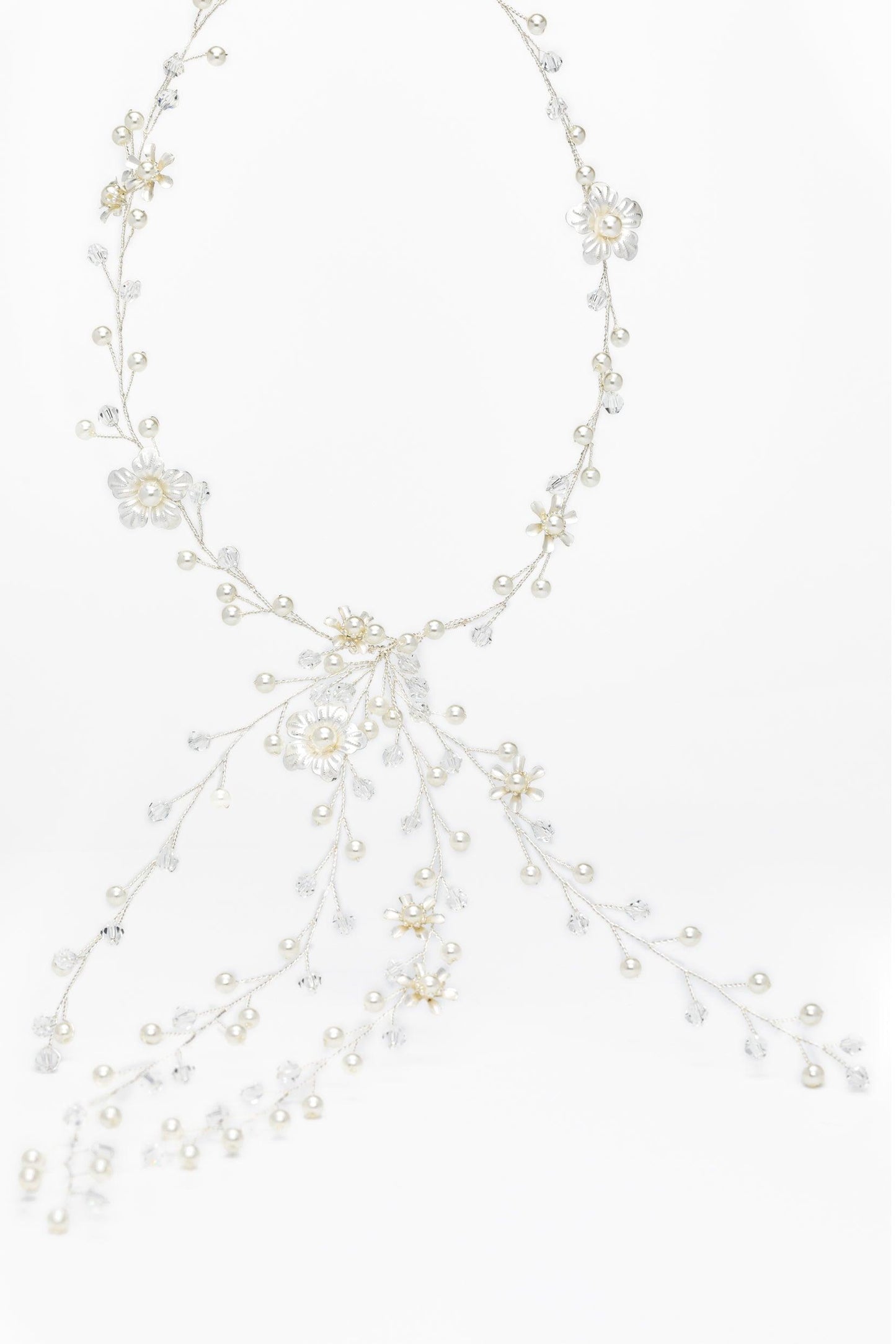 Crystals Pearl Headpiece Earrings Jewelry CY0055 - COCOMELODY