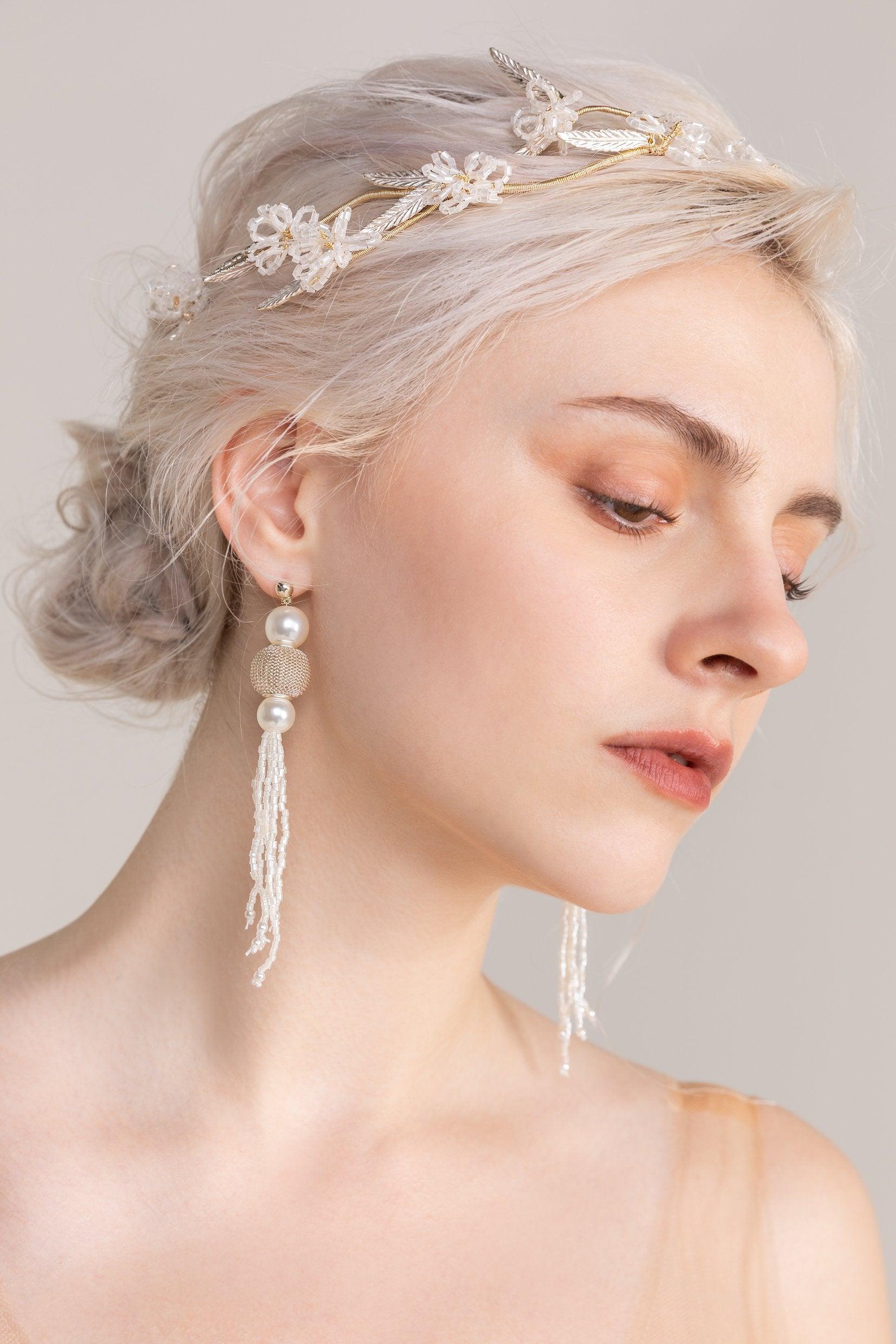 Beading Headpiece Earrings Jewelry CY0056 - COCOMELODY