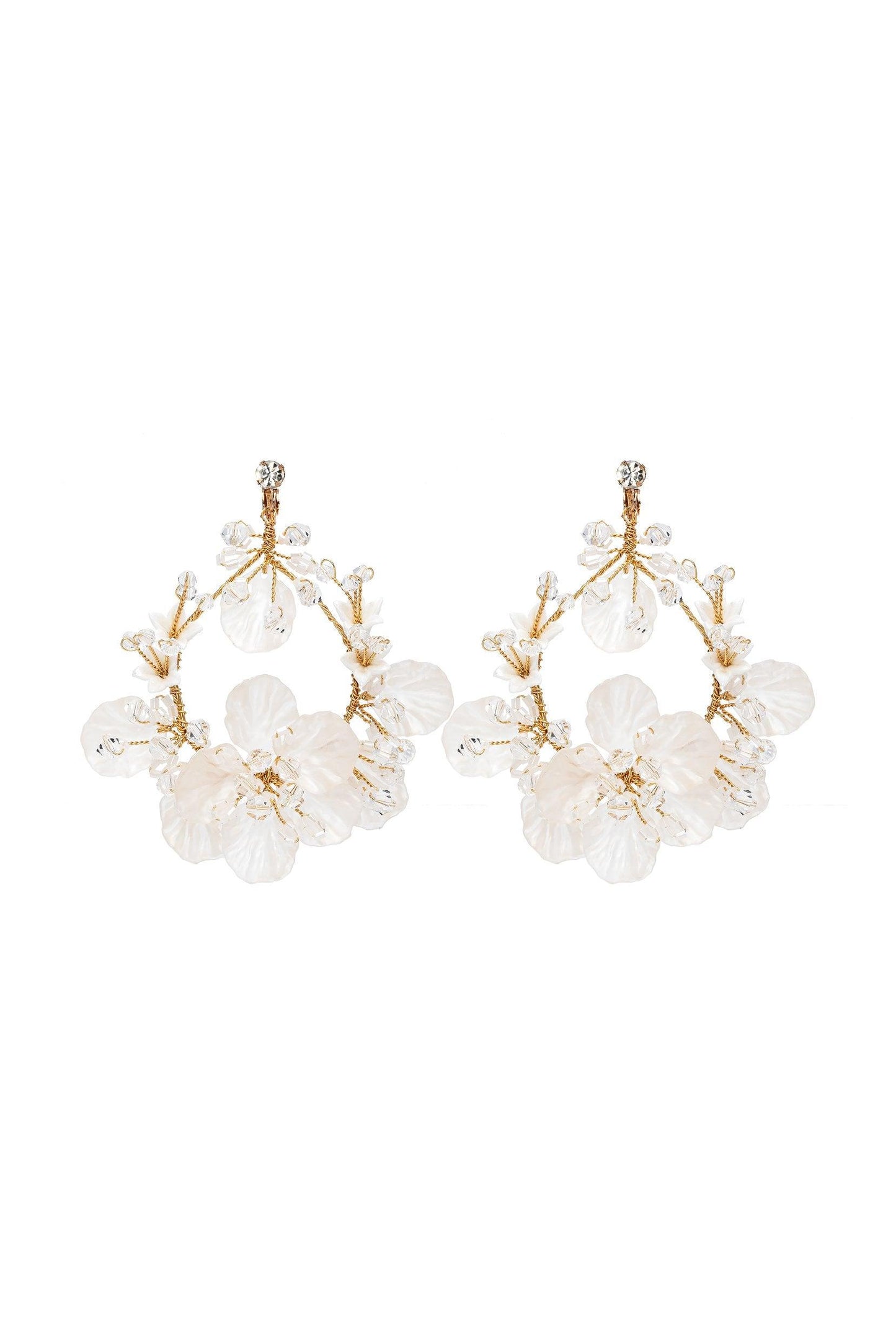 Crystals Flower Headpiece Earrings Jewelry CY0057 - COCOMELODY