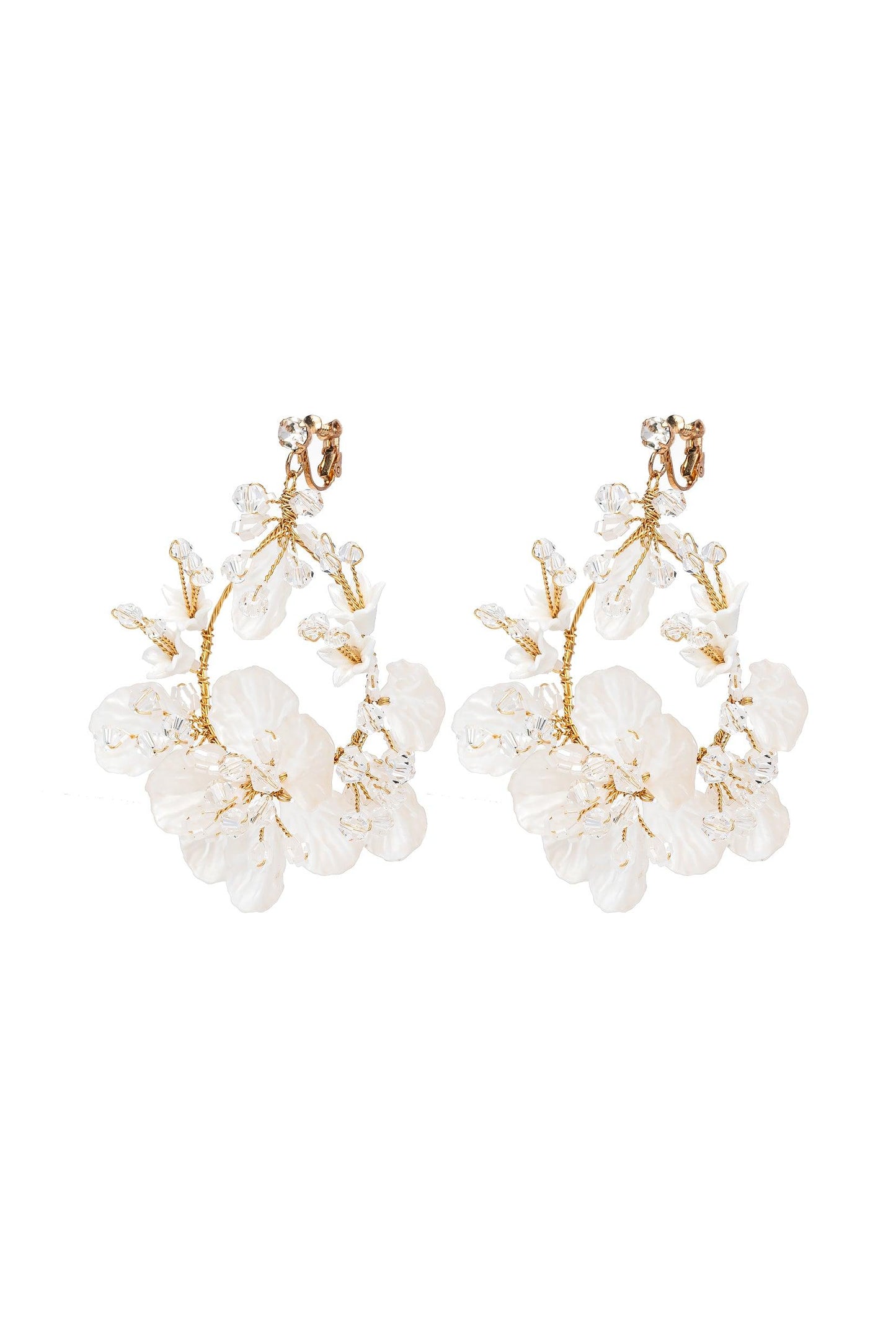 Crystals Flower Headpiece Earrings Jewelry CY0057 - COCOMELODY