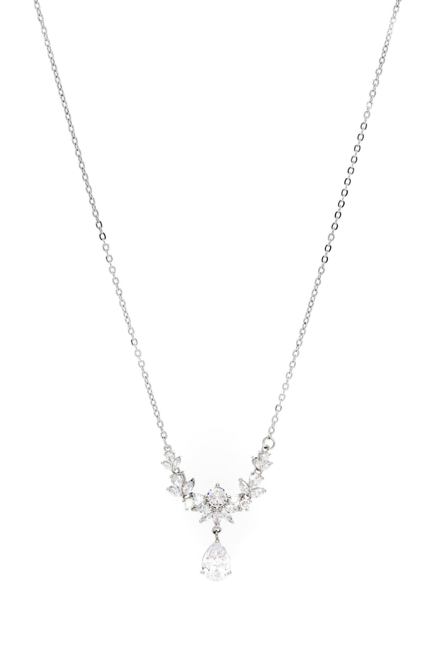 Crystals Tiara Necklace Earrings Jewelry CY0066 - COCOMELODY