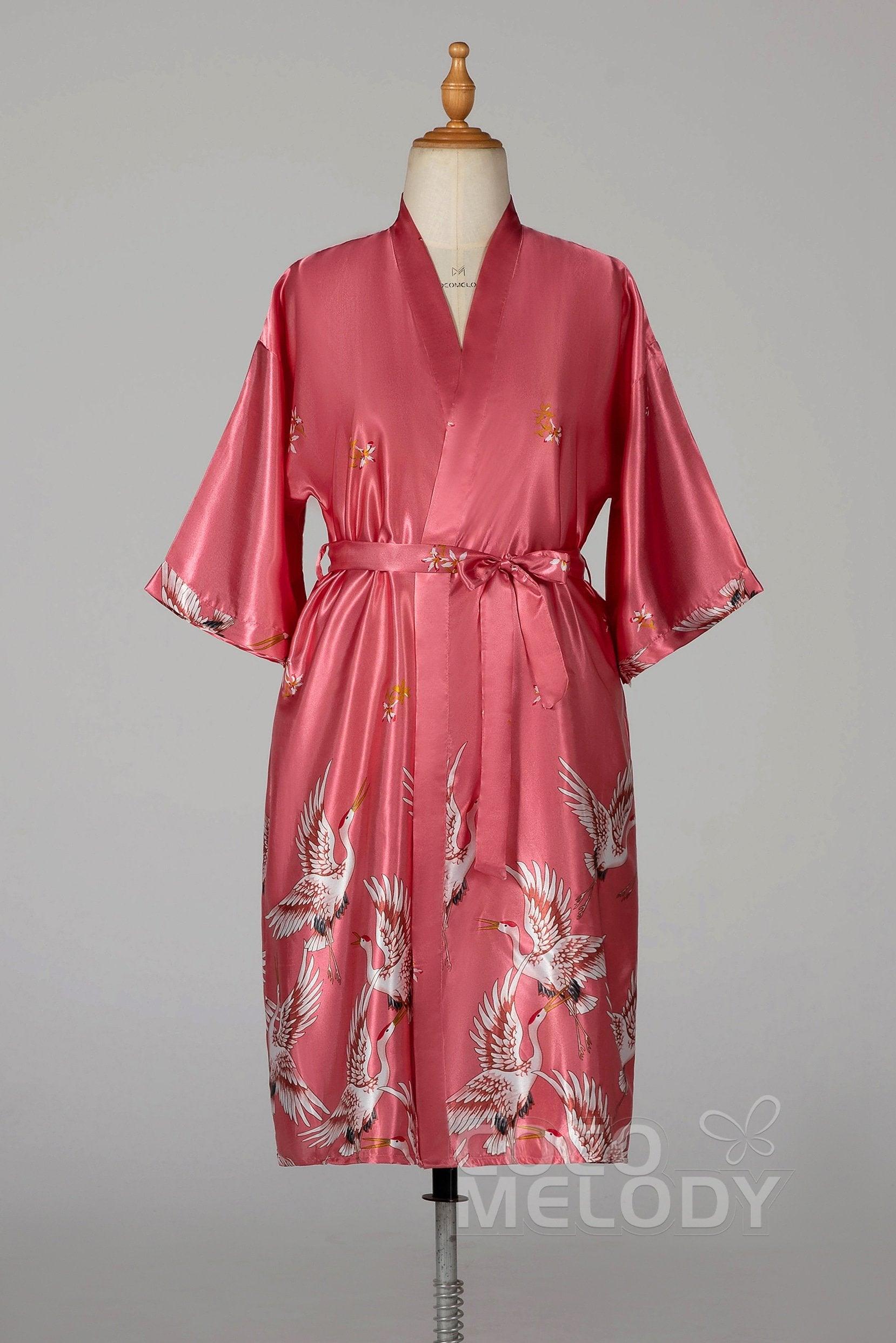 Tea Length Silk-Like Robes CZ0205 - COCOMELODY