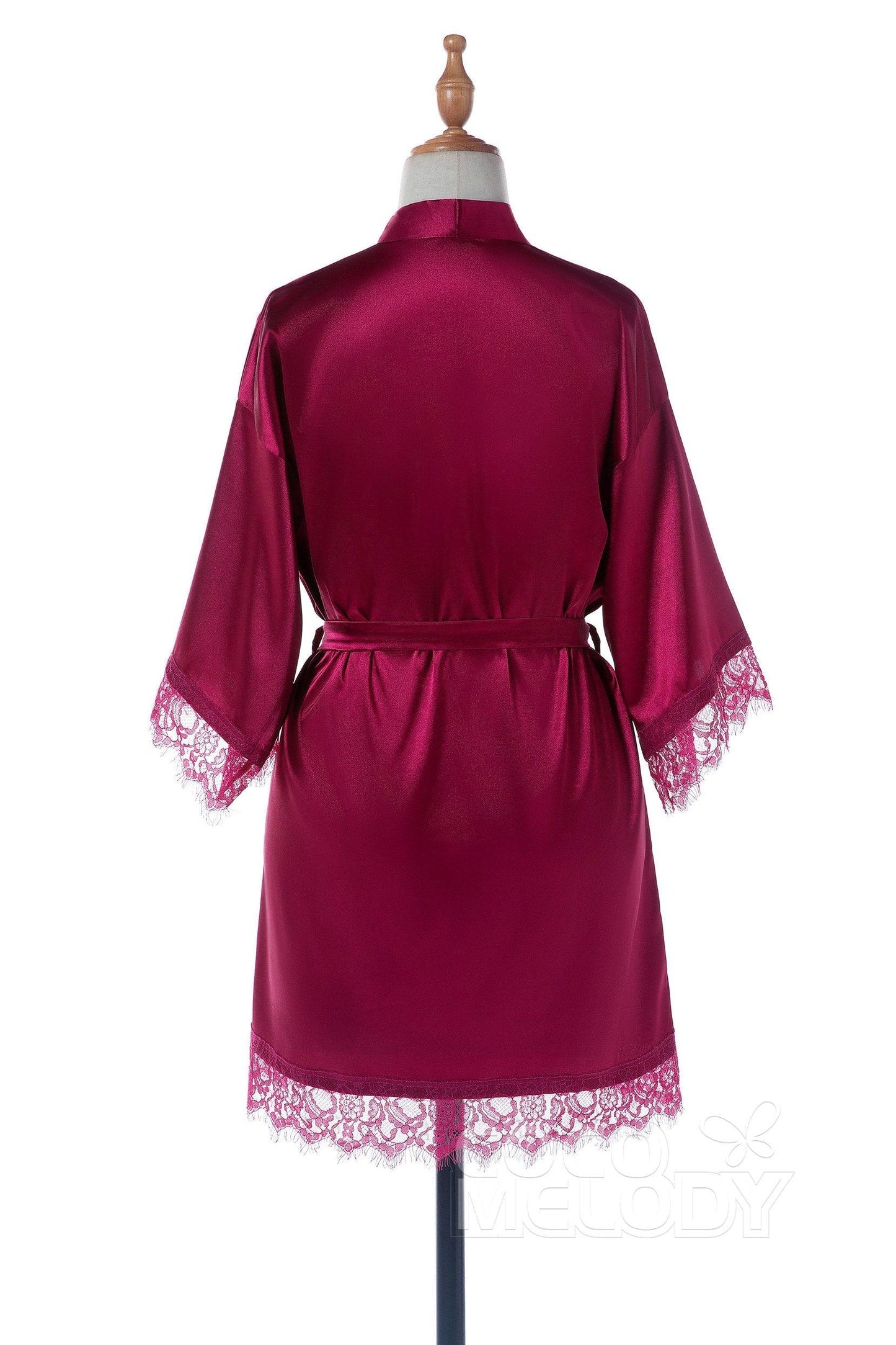 Short Silk-Like and Lace Robes CZ0210 - COCOMELODY