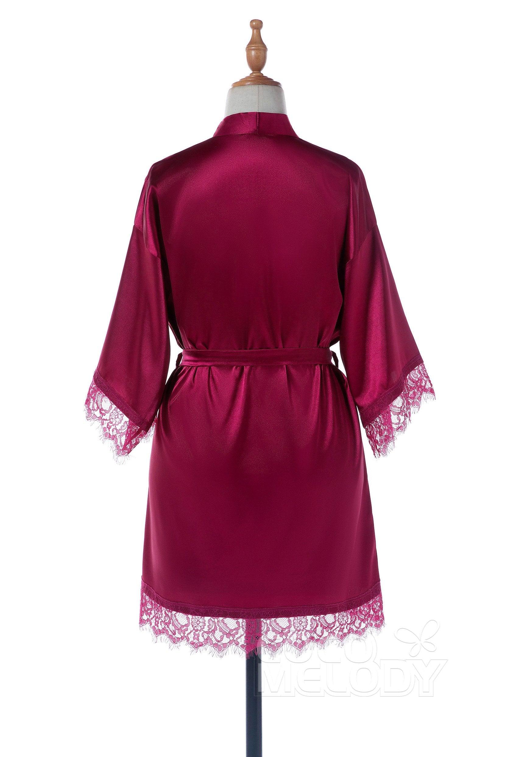 Short Silk-Like and Lace Robes CZ0210 - COCOMELODY