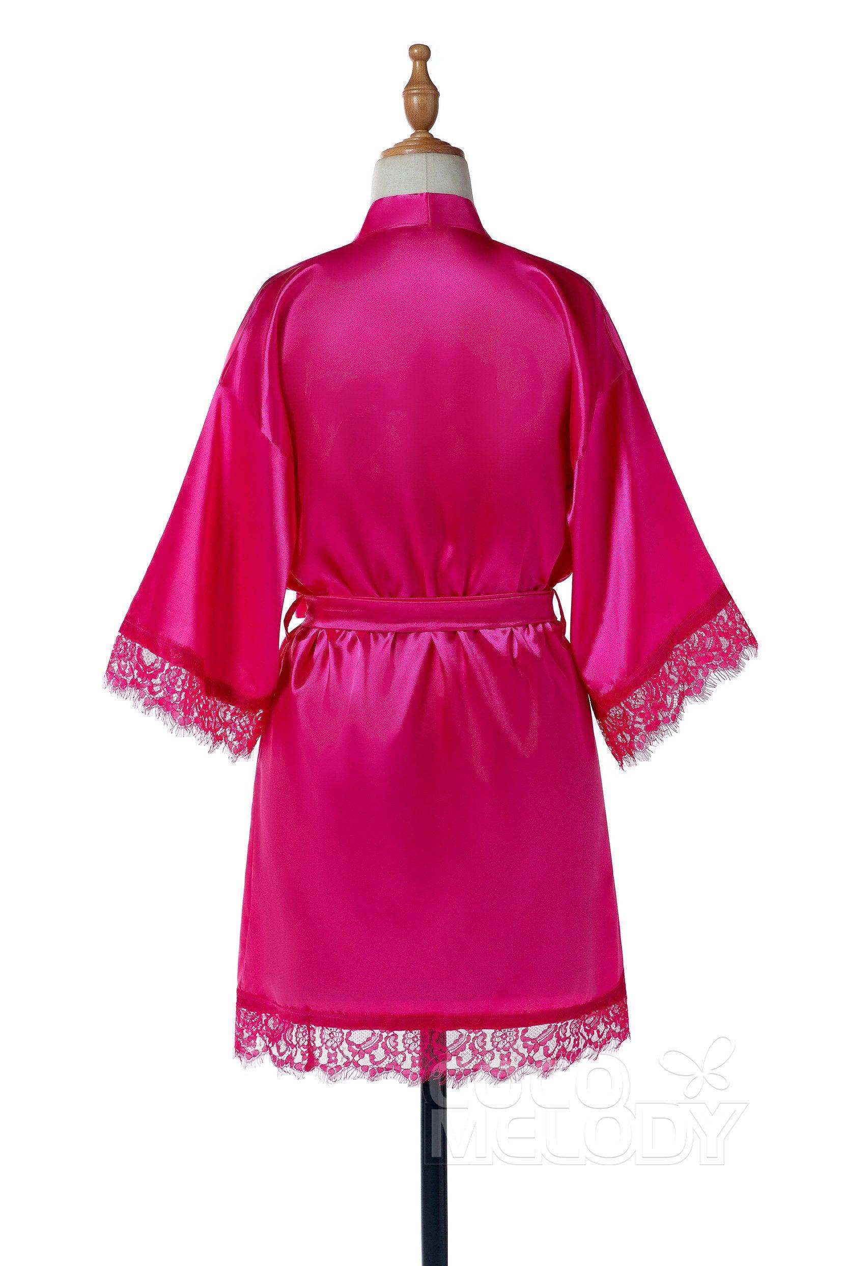 Short Silk-Like and Lace Robes CZ0210 - COCOMELODY