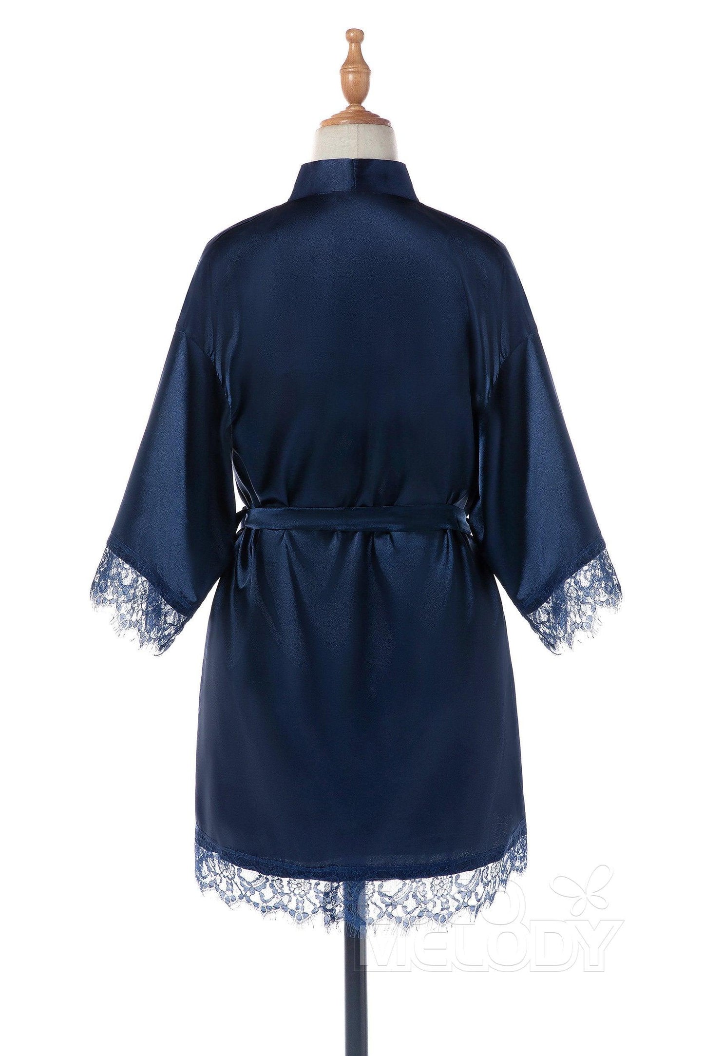 Short Silk-Like and Lace Robes CZ0210 - COCOMELODY