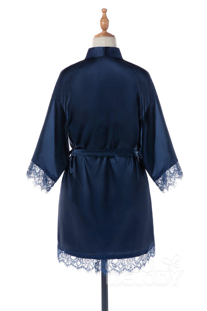 Short Silk-Like and Lace Robes CZ0210
