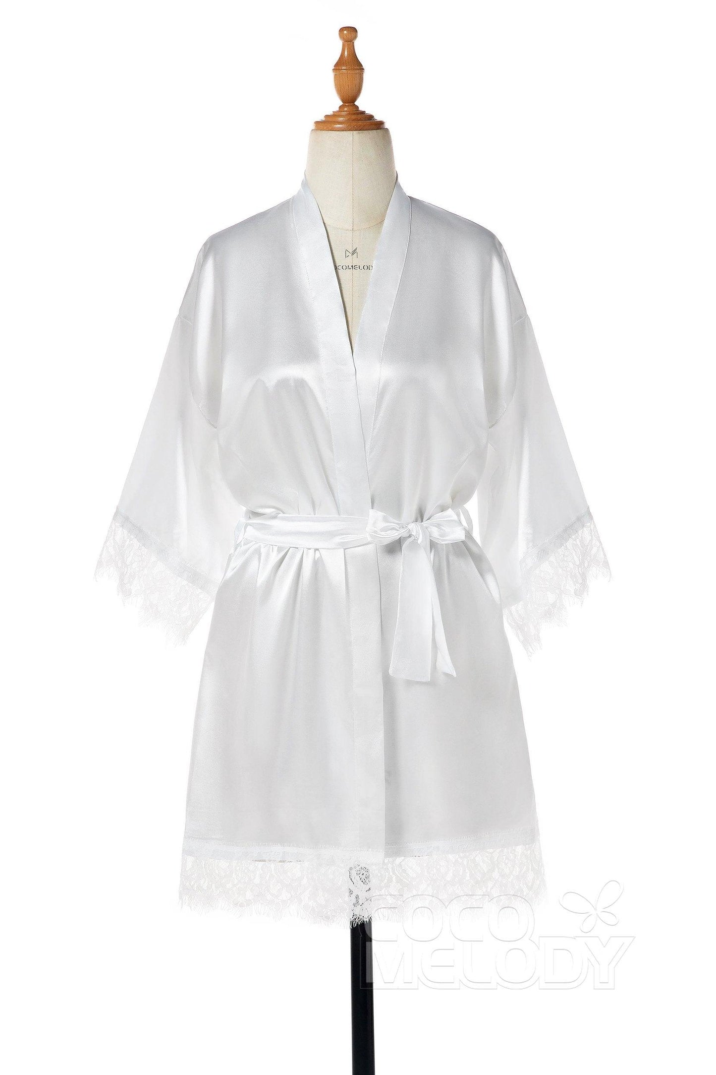 Short Silk-Like and Lace Robes CZ0210