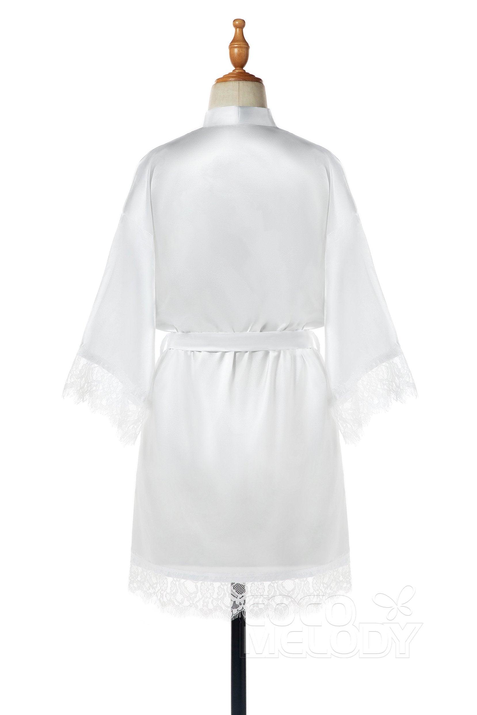 Short Silk-Like and Lace Robes CZ0210 - COCOMELODY