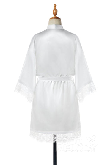 Short Silk-Like and Lace Robes CZ0210 - COCOMELODY
